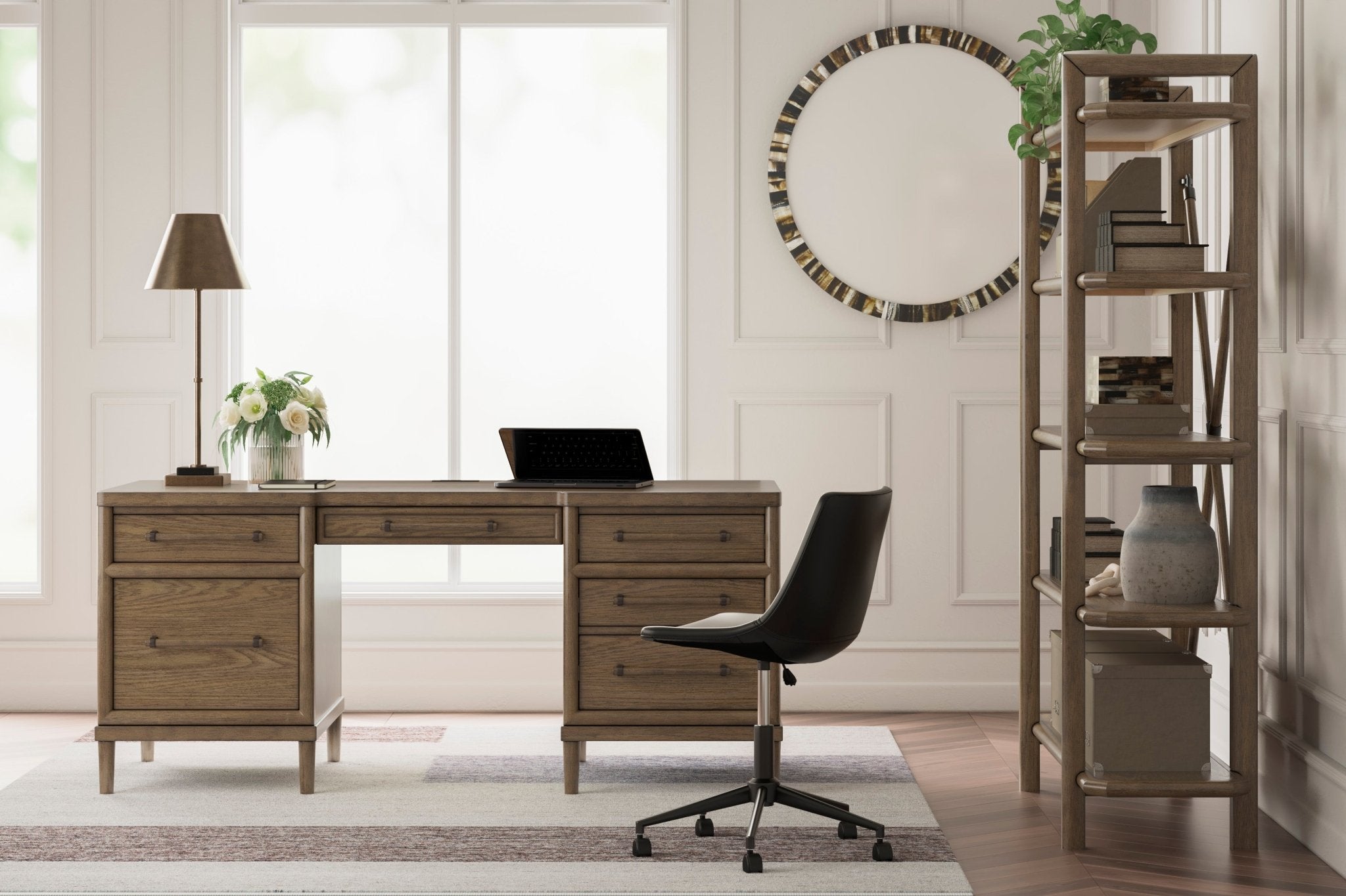 Rudelle Home Office Desk - Modern Ergonomic Writing Desk with Storage for Small Spaces | Perfect for Remote Work, Study & Crafting