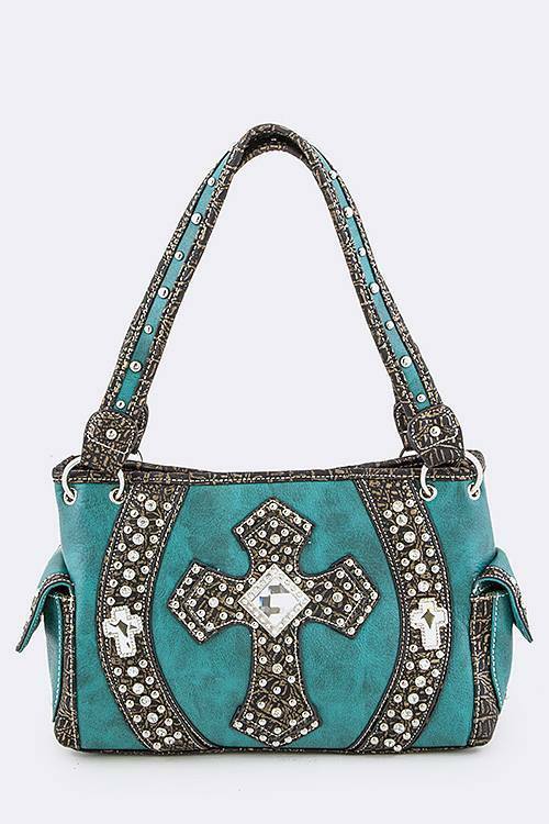 Turquoise Cross Western Embroidered Handbag for Women - Boho Chic Crossbody Purse with Native American Design | Perfect for Music Festivals, Travel & Everyday Use