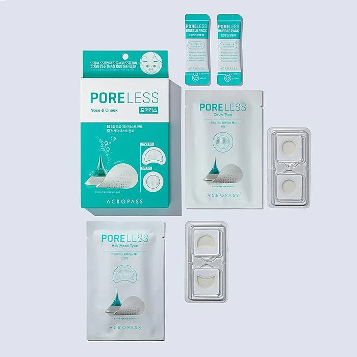 ACROPASS Poreless Patches (4 Count) + Poreless Bubble Pack (2 Count) - Korean Skincare for Blackhead Removal & Pore Minimizing - Perfect for Travel & Daily Skincare Routine
