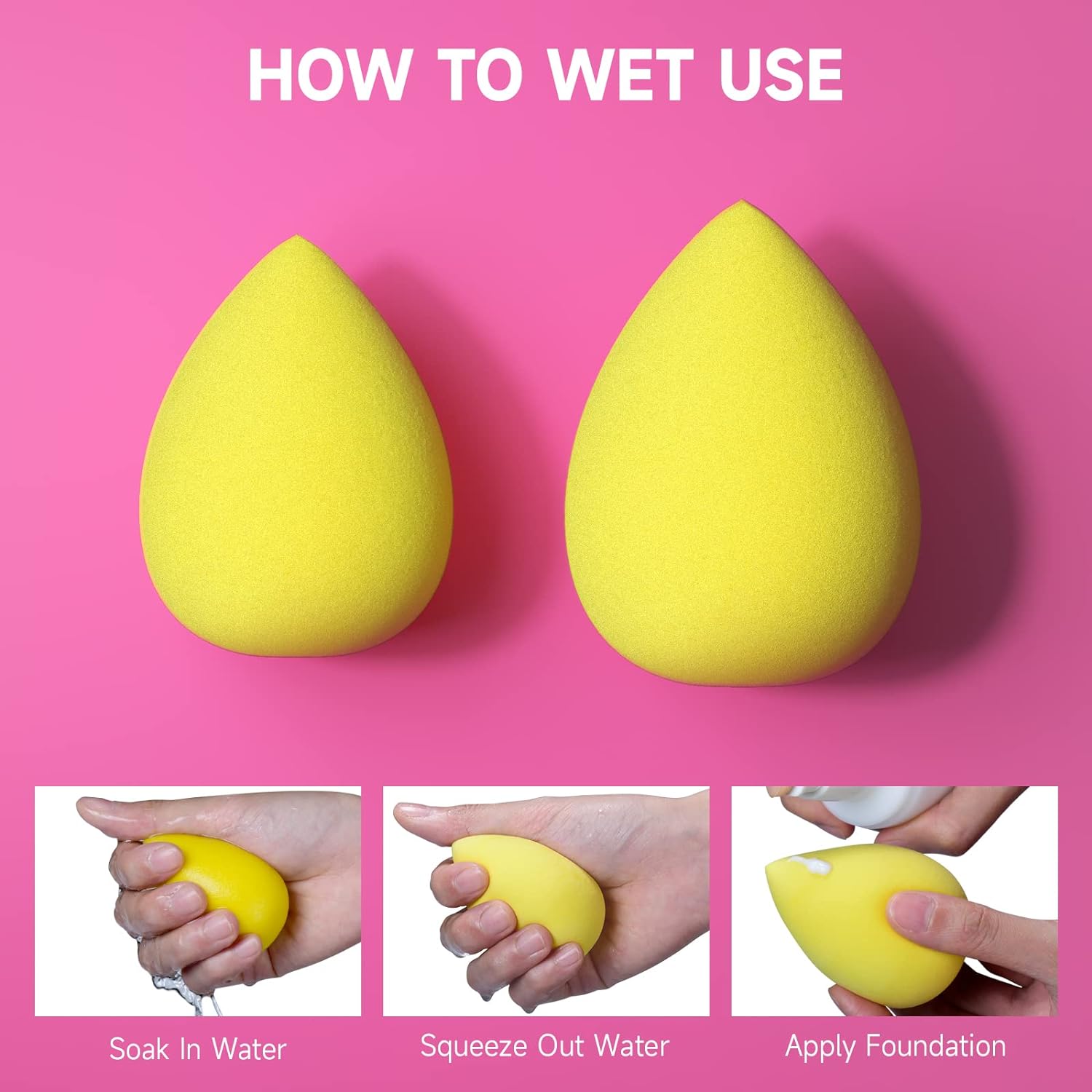 FACEMADE 6 Pcs Makeup Sponges Set - Latex Free Beauty Blenders for Liquid Foundation & Concealer - Multiple Colors - Perfect for Flawless Makeup Application & Blending