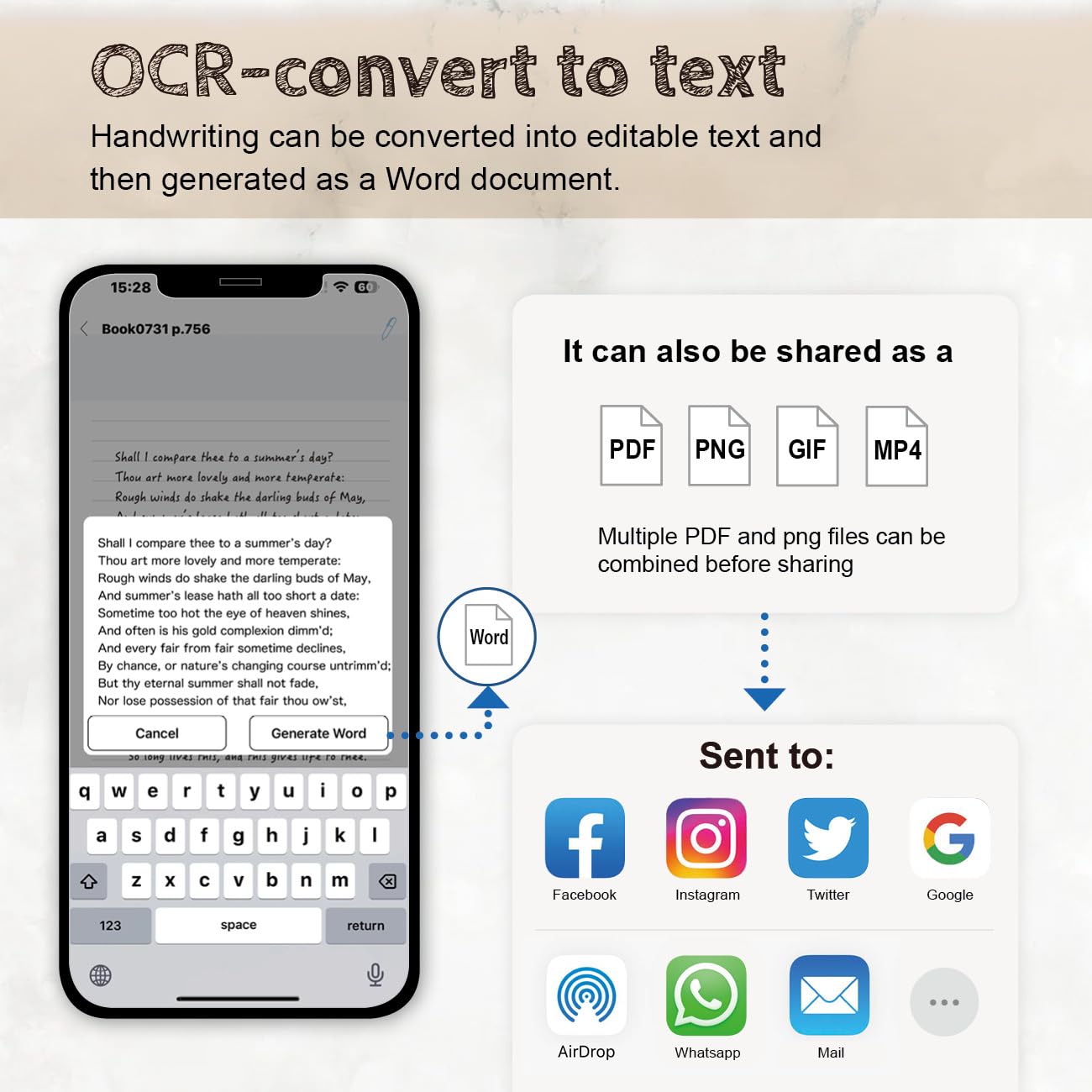 3-in-1 Digital Smart Pen with Notebook - Bluetooth Smartpen Writing Set for Note Taking & Drawing, Real-Time Digital Sync for iOS/Android, Ideal for Students, Meetings & Creative Work