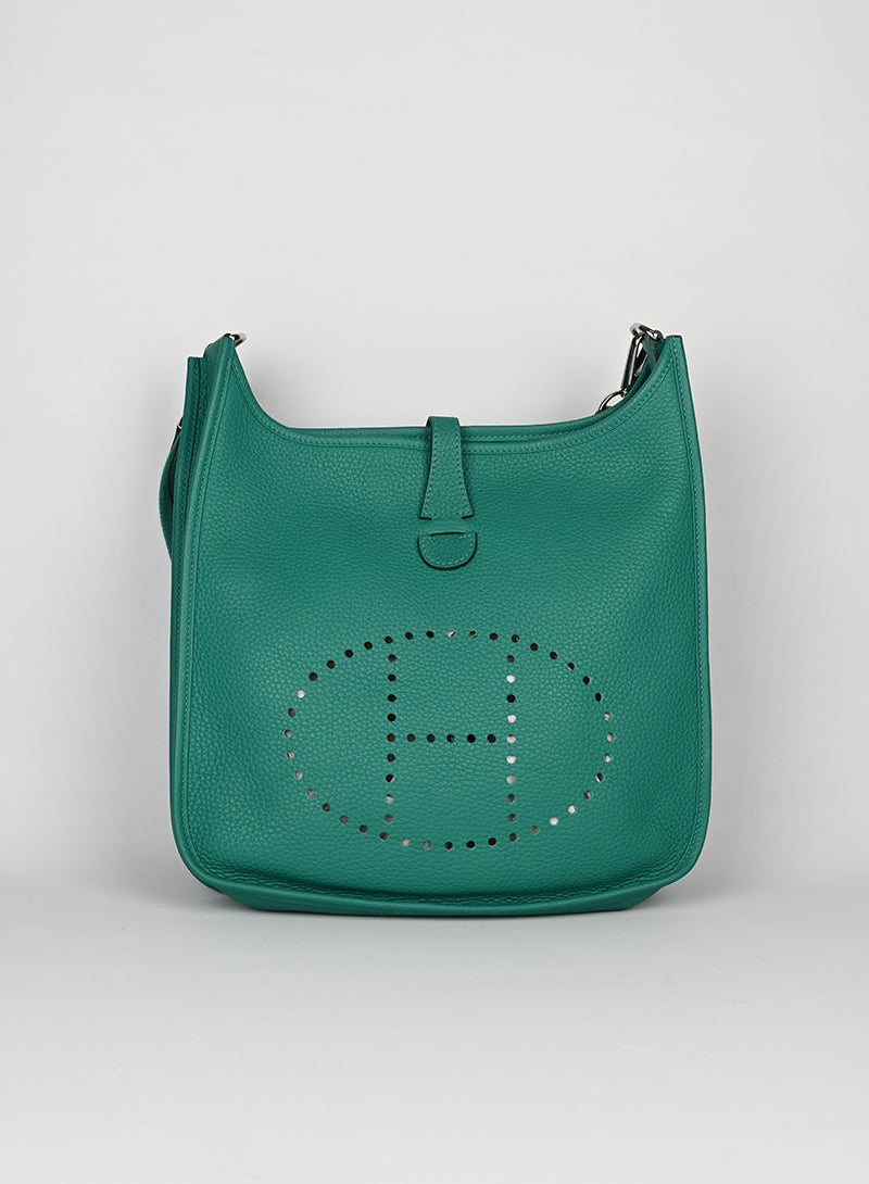 Hermès Evelyne 29 Leather Handbag in Green | Luxury Crossbody Bag for Women | Perfect for Work, Travel & Everyday Use