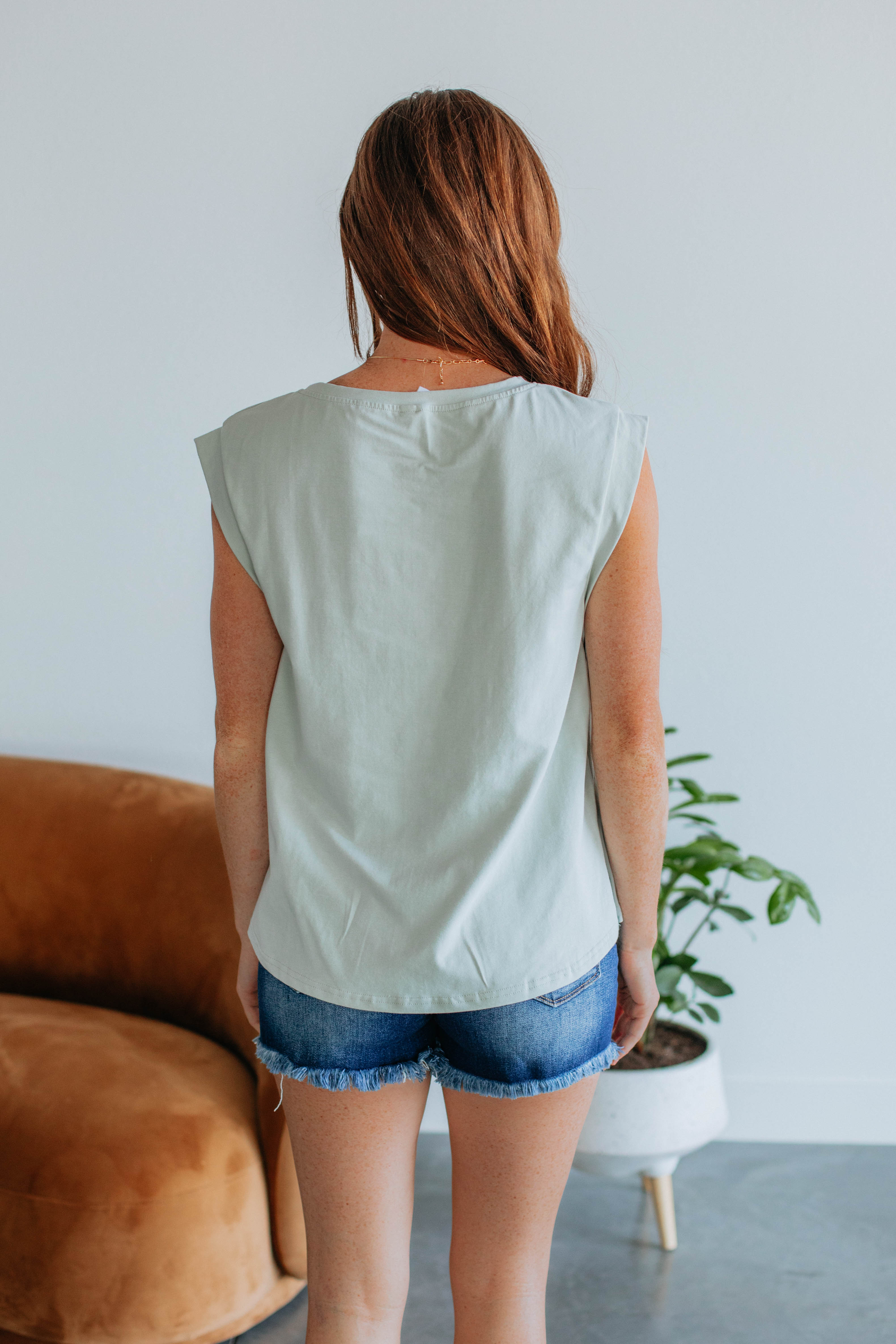 Dakotah Basic Top - Light Sage Women's Casual T-Shirt for Everyday Wear & Layering