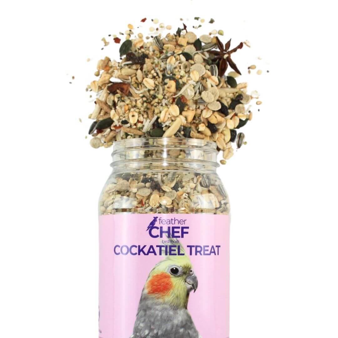 Premium Feather Chef Cockatiel Treat - 350g Natural Bird Food for Cockatiels - Perfect for Training, Rewards & Bonding with Your Pet Bird
