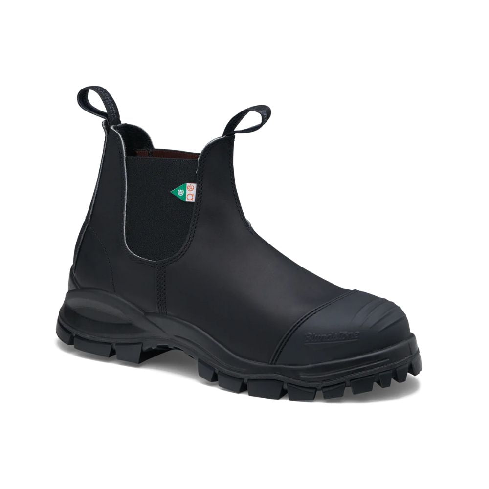 Blundstone 968 XFR Unisex Steel Toe Slip-On Work Boots - Black | OSHA Approved Safety Shoes for Construction, Warehouse & Industrial Work