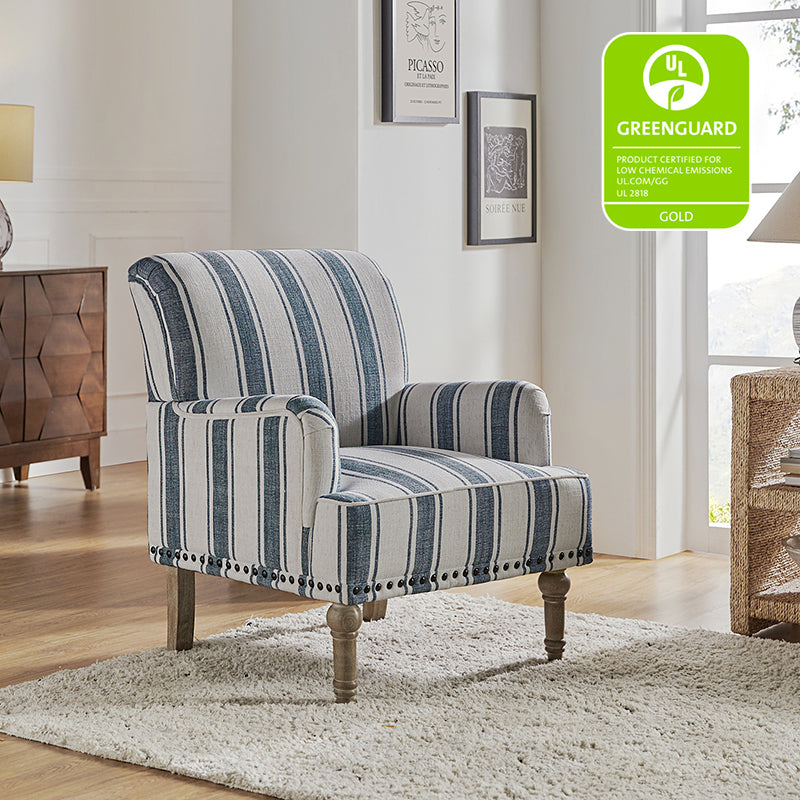 Lecce Armchair - Modern Upholstered Accent Chair for Living Room, Bedroom & Office - Comfortable Lounge Seating with Sturdy Wooden Legs