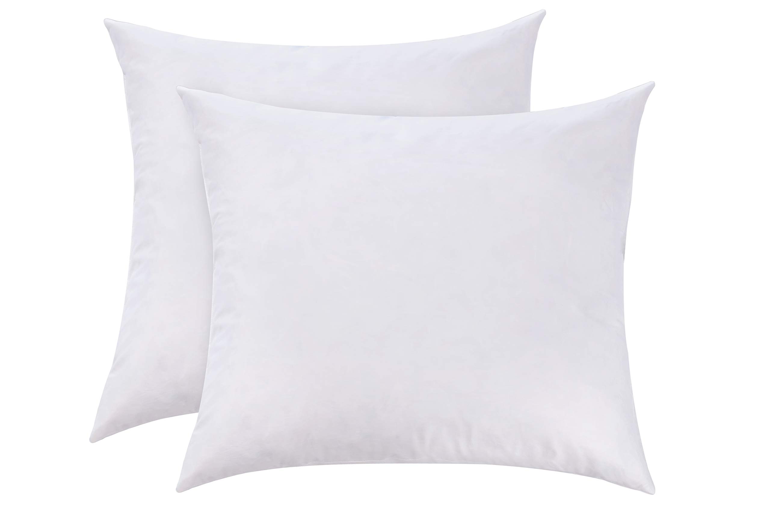 Premium White Goose Feather & Down Pillows - 100% Cotton Cover - Firm Support for Side Sleepers - Set of 2 Decorative Throw Pillows 22x22 Inches - Perfect for Sofa, Bed & Home Decor