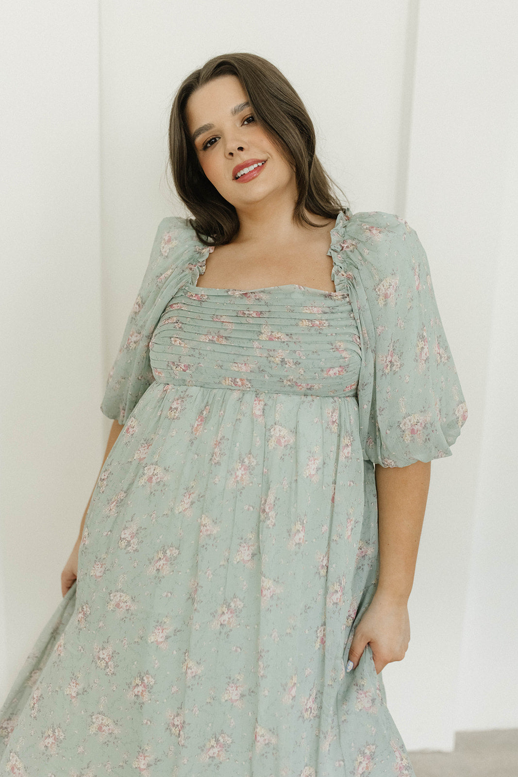 Melody Maxi Dress - Turquoise Floral Print, Bump Friendly & Inclusive Sizing (S-3XL) | Perfect for Maternity, Beach Vacations & Summer Weddings