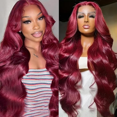 99j Burgundy Bigger Lace Front Wig