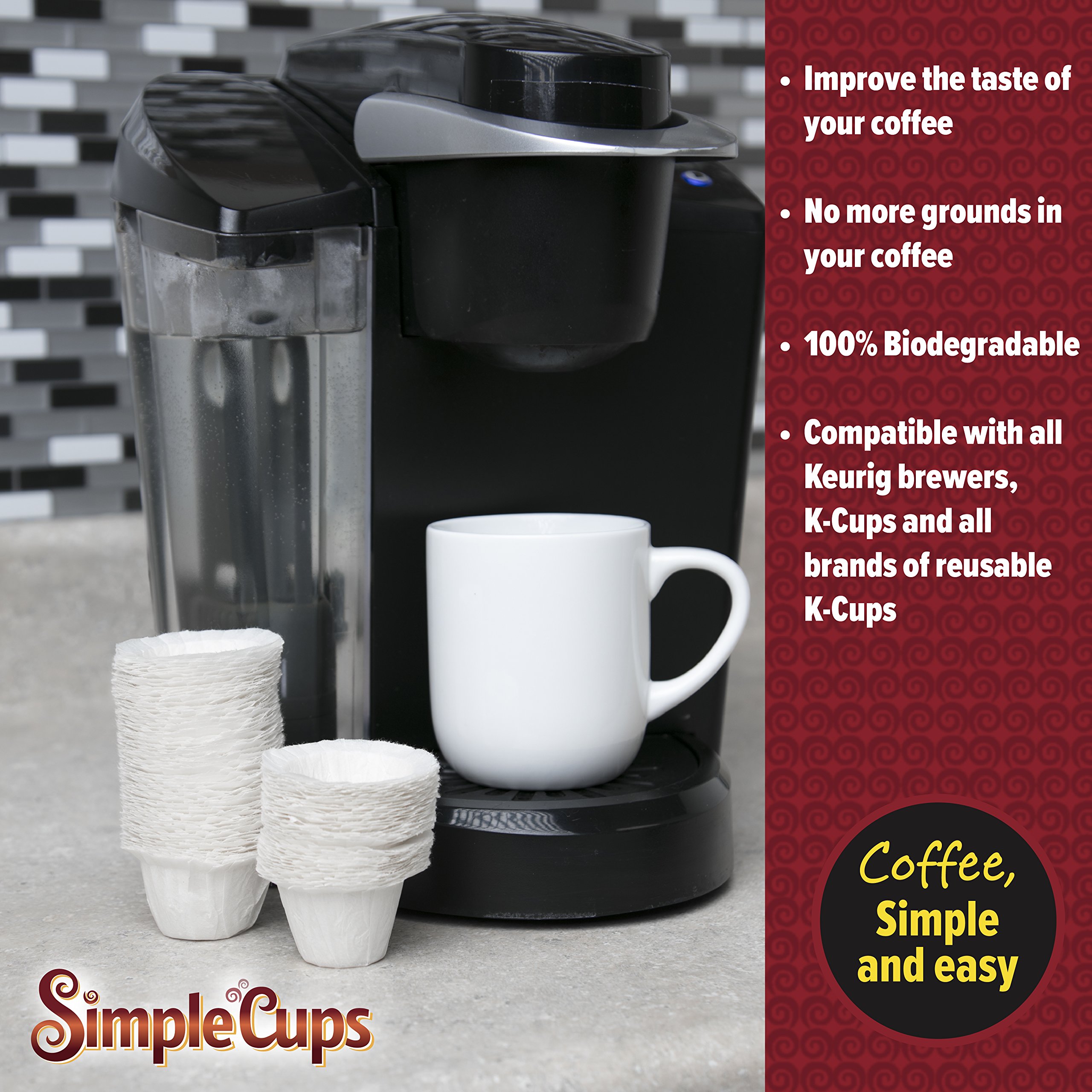 **50-Pack Keurig® Compatible Disposable Coffee Filters - Reusable Pods for Brewing Your Own Ground Coffee - Perfect for Home, Office & Travel**