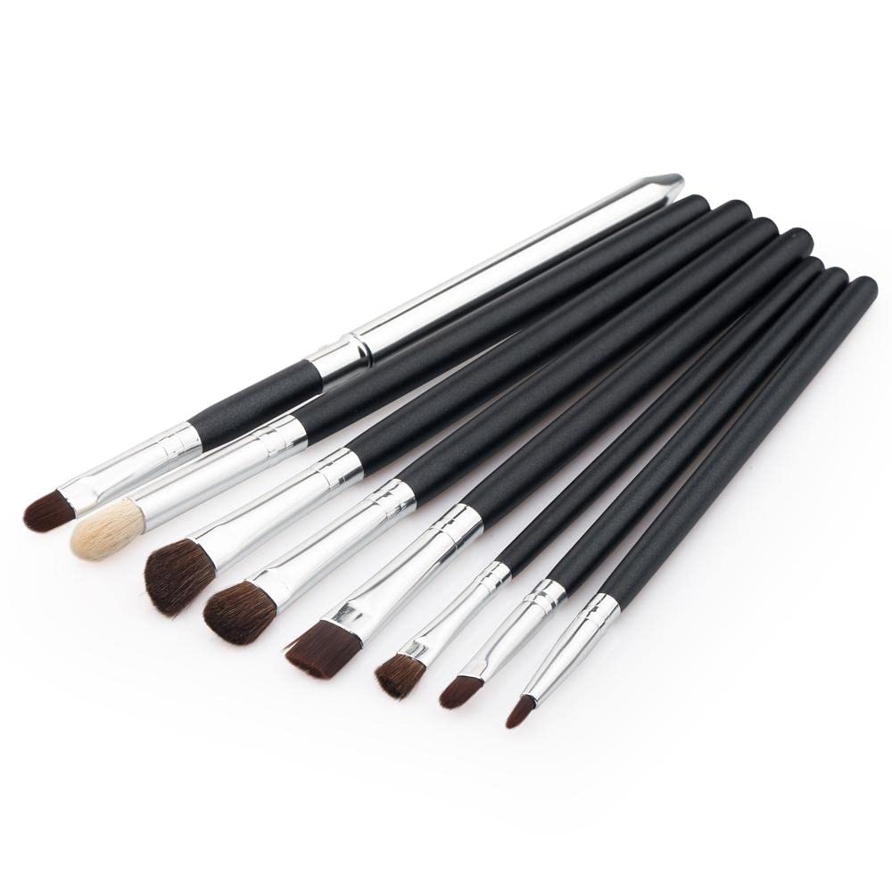 Premium 8-Piece Makeup Brush Set - Powder, Foundation, Eyeshadow, Eyeliner & Lip Brushes with Silver Handles | Professional Cosmetic Brush Kit for Flawless Makeup Application | Perfect for Daily Use, Travel & Makeup Artists