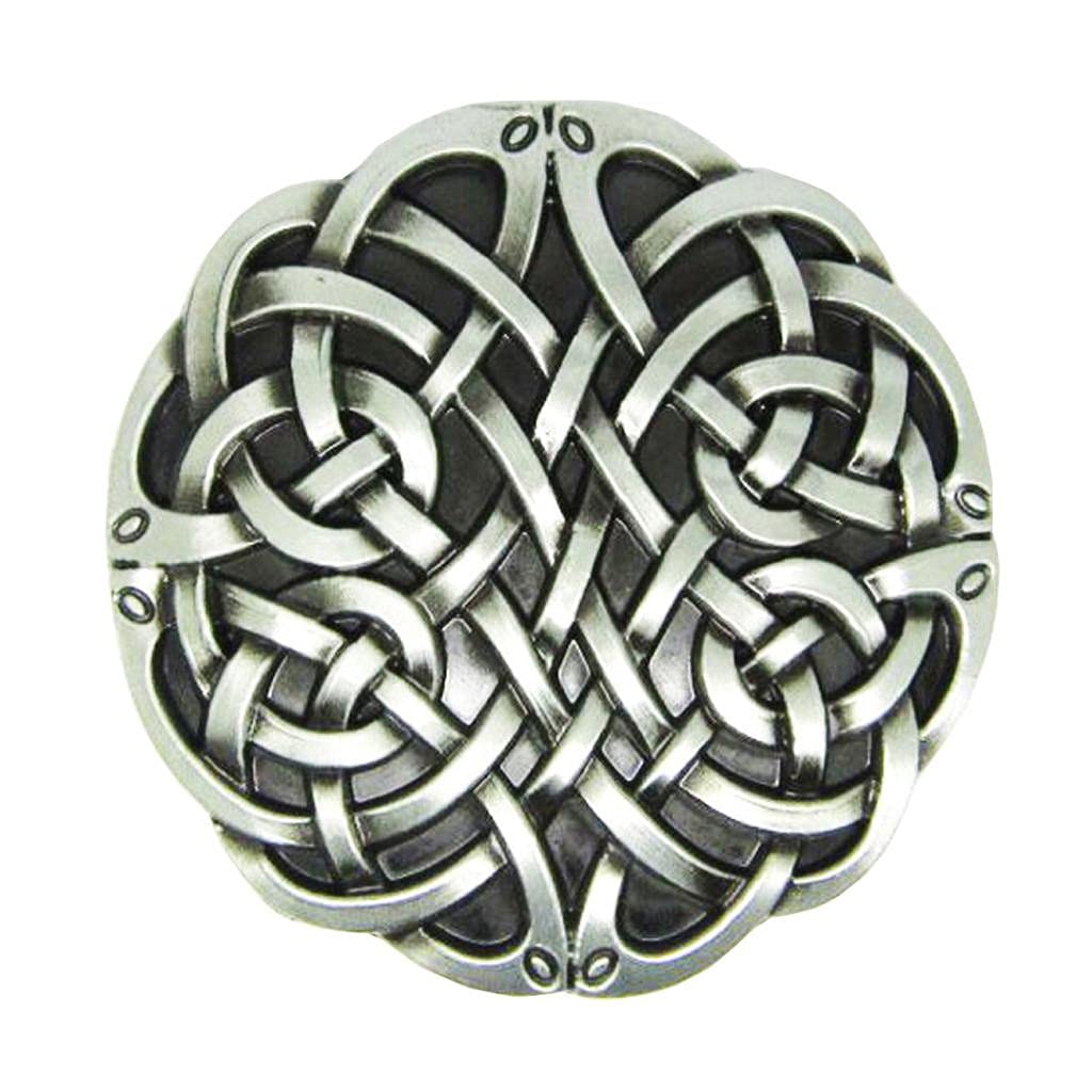 Vintage Cowboy Style Floral Pattern Men's Round Metal Jeans Belt Buckle - 2.75 Inch Western Accessory for Denim & Casual Wear (Color A) | Perfect for Rodeo, Country Music Festivals & Western Fashion Outfits
