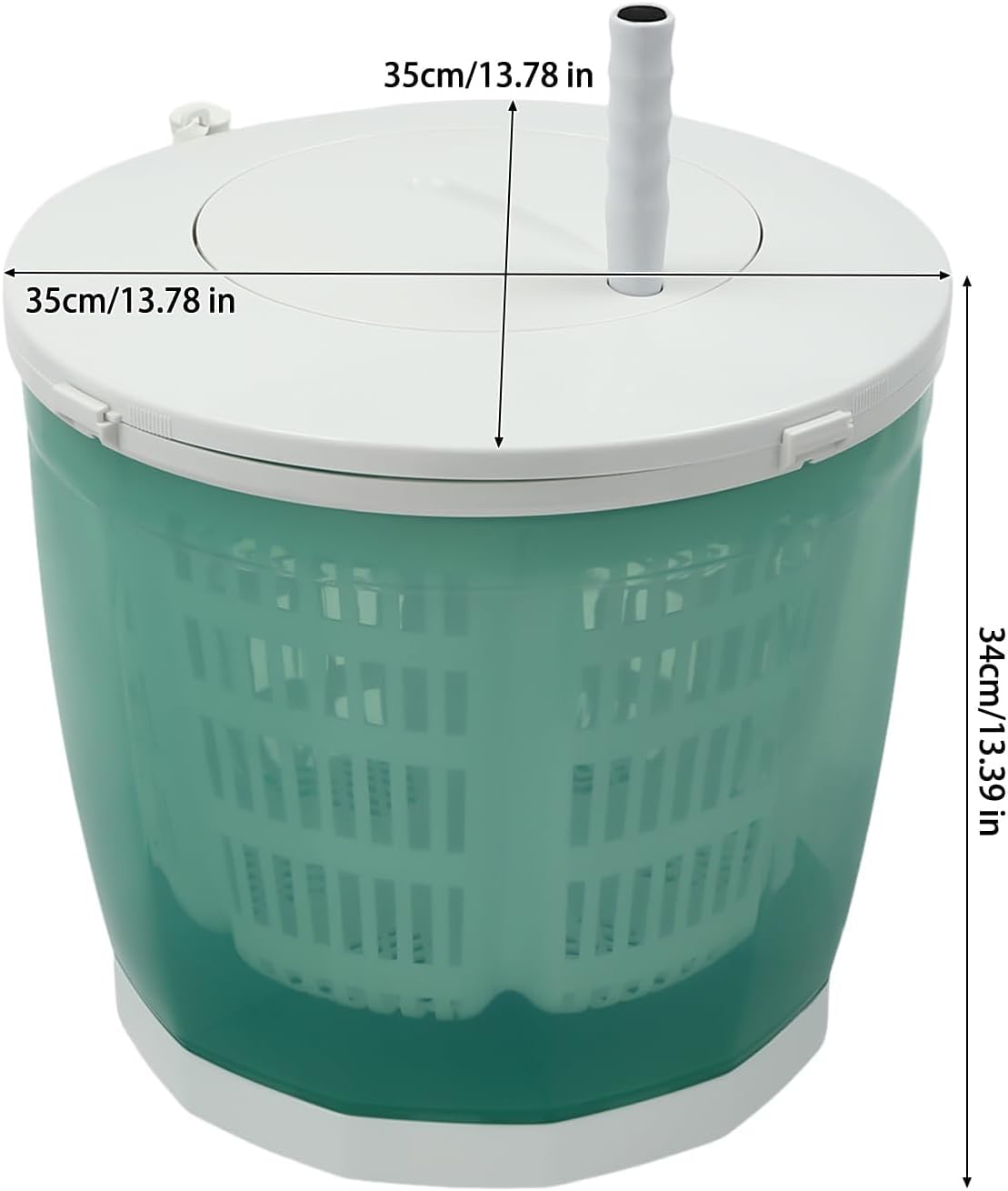 2 in 1 Manual Non-Electric Portable Washing Machine - Compact Spin Dryer for RV Travel, Camping & Small Apartments | Green Mini Washer for Clothes, Socks & Underwear
