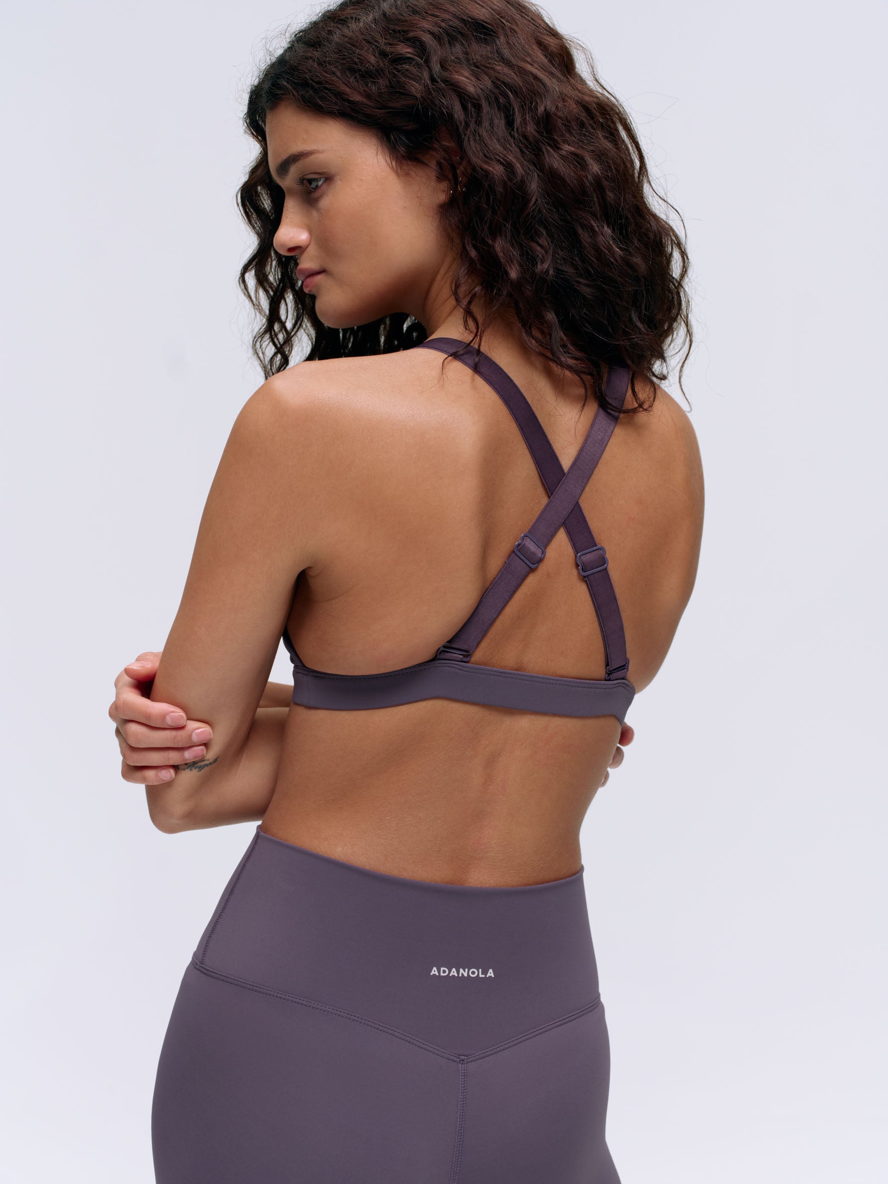 Ultimate Triangle Cross Back Bra - Violet Purple Lace Bralette for Women | Comfortable & Sexy Underwear for Yoga, Workout & Everyday Wear