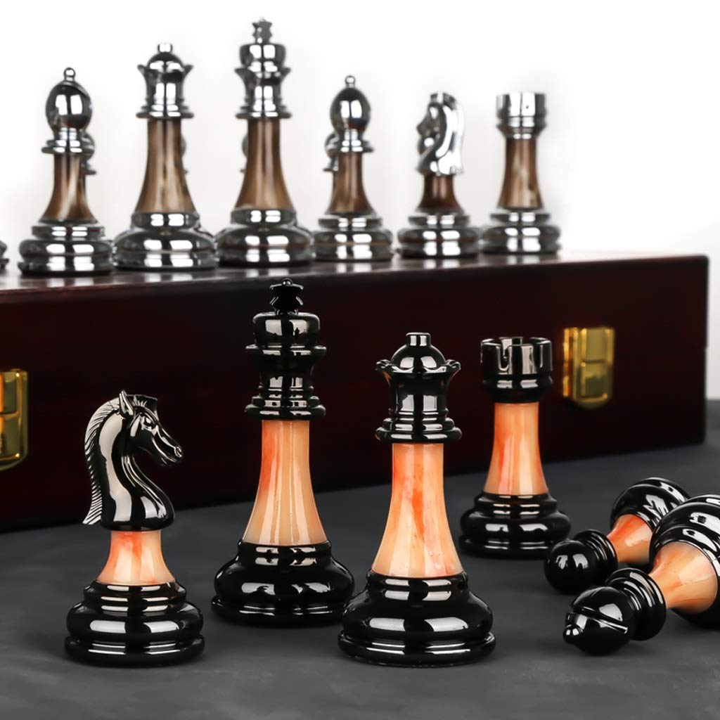 Premium Folding Wooden Chess Set for Adults & Kids - Handcrafted International Chess Board with Classic Metal Pieces - Perfect for Travel, Gifts, and Family Game Nights