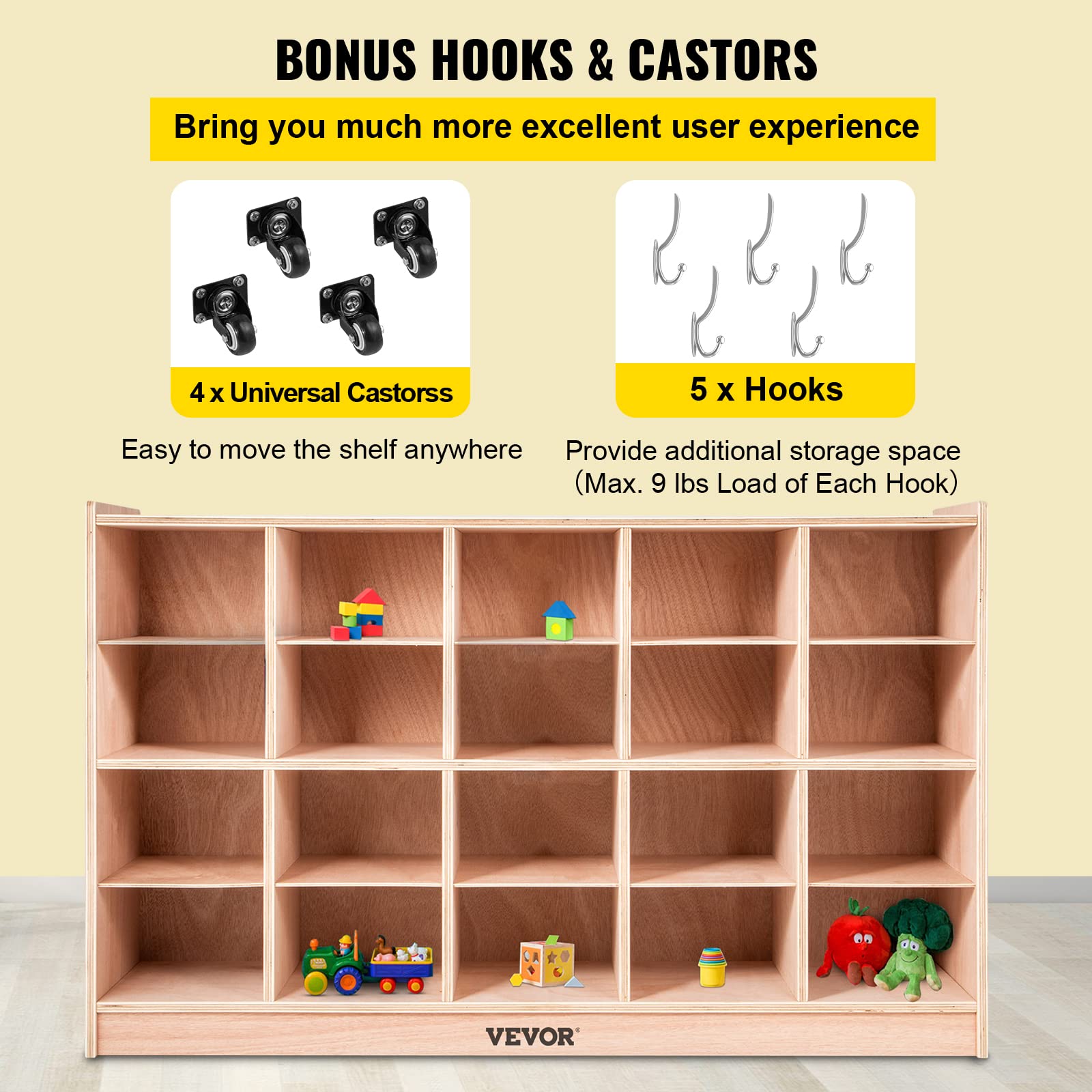Happybuy 20-Section Classroom Cubbies Storage Cabinet - Organizer for School, Kindergarten & Home - Perfect for Toys, Books, Supplies & Backpacks