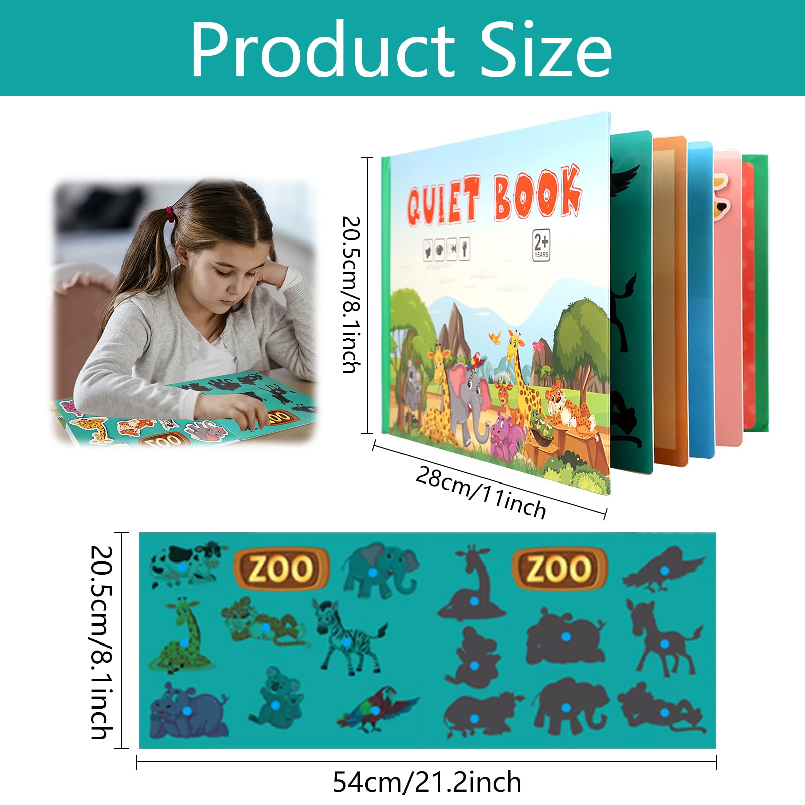 Montessori Quiet Book for Toddlers - Interactive Busy Book with Puzzle & Learning Activities | Sensory Toy for Early Childhood Education, Travel & Quiet Time Play