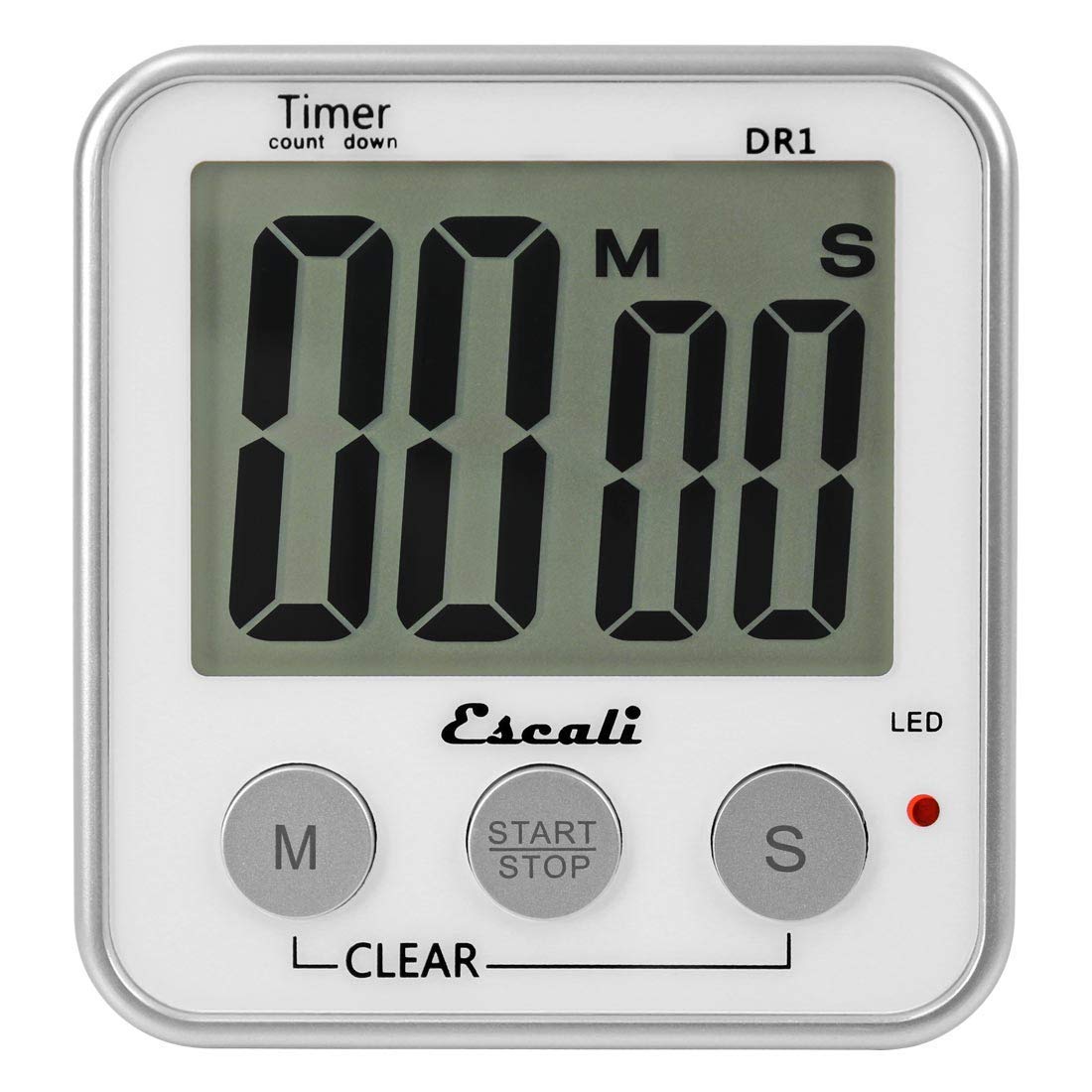 Escali Extra Large Display Digital Kitchen Timer with Clock Mode, Recall Timer & Magnetic Back - Perfect for Cooking, Baking, Lab Experiments & Classroom Use