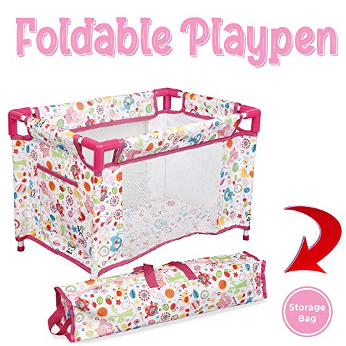 5-in-1 Baby Doll Stroller Playset with Carrier & Mat - Pretend Play for Kids