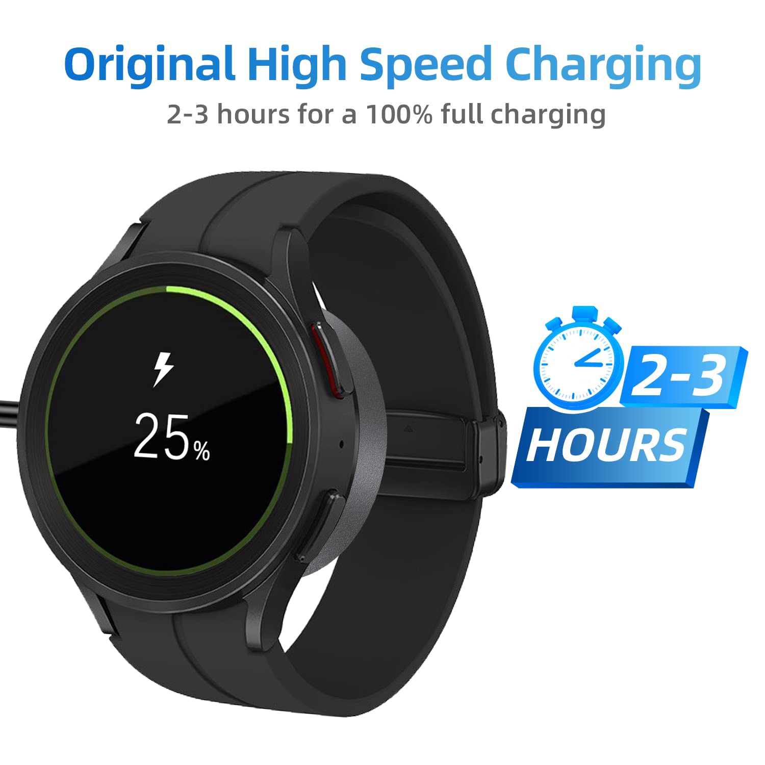 Fast Charging USB-C Galaxy Watch 7/6/5 Charger Dock - Compatible with Samsung Galaxy Watch 7 Ultra/6 Classic/5 Pro - Aluminum Case Replacement Charger (3.3ft/1m Cable) - Perfect for Home, Office & Travel Charging