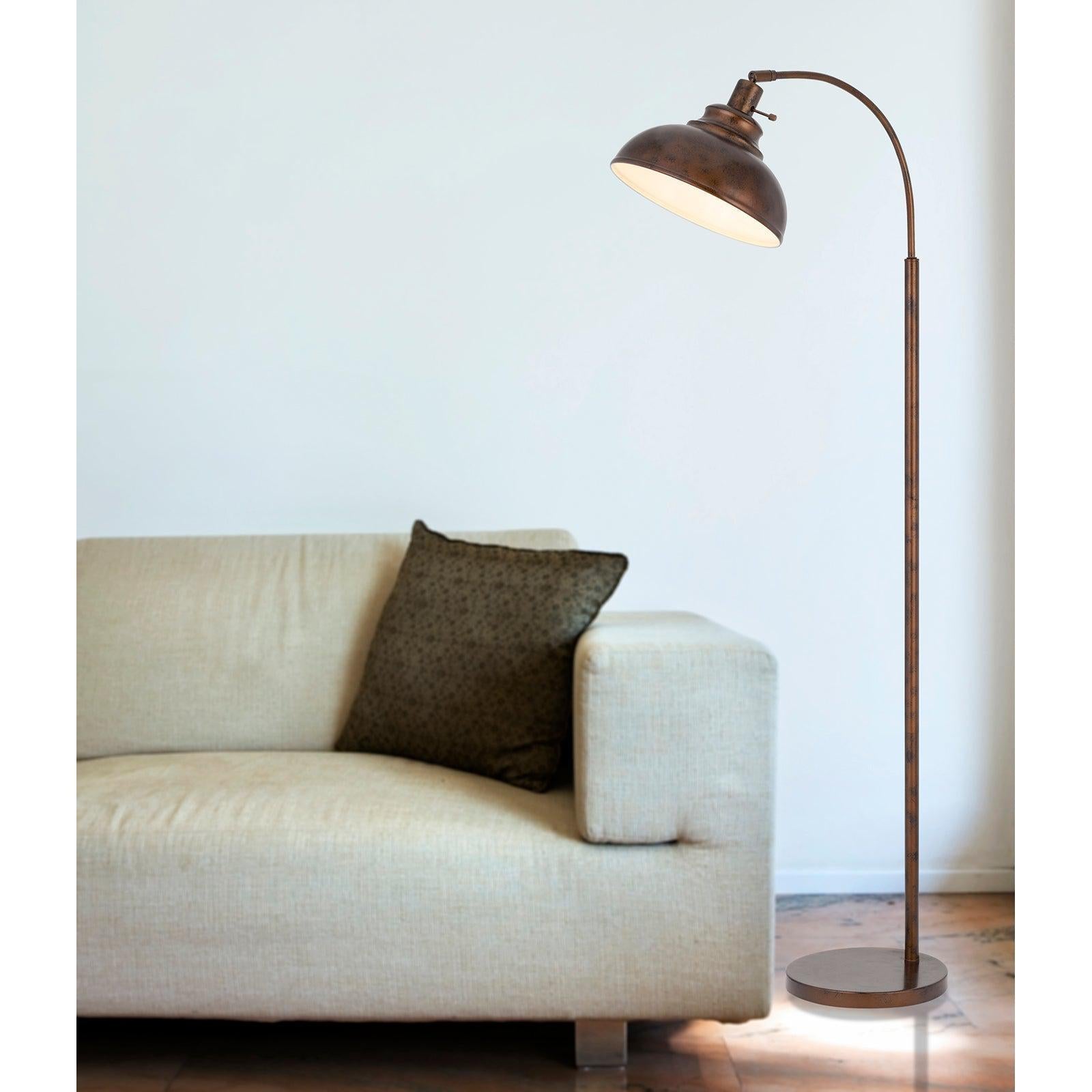 Cal Lighting 60W Dijon Adjustable Metal Floor Lamp with Weighted Base & On/Off Switch - Modern Reading Light for Living Room, Bedroom, or Office