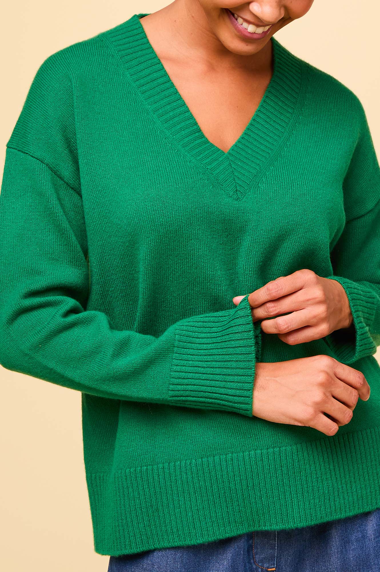 Soft Merino Wool Relaxed V-Neck Sweater for Women | Cozy Winter Pullover | Perfect for Casual Wear & Layering