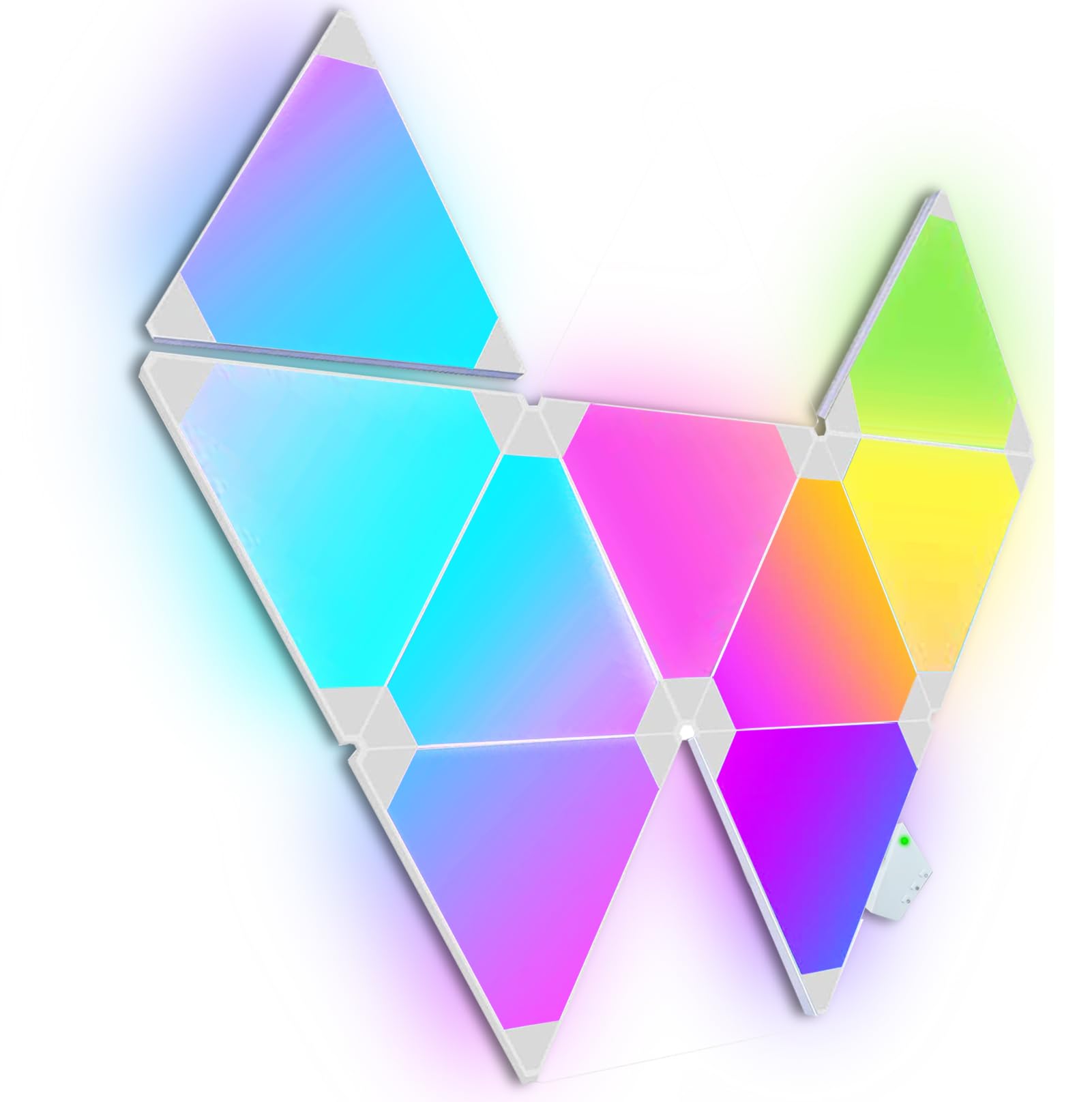 RGB Triangle LED Light Panels - Smart Wall Lights with Remote & Music Sync, Works with Alexa & Google Assistant, APP & Voice Control - Perfect for Gaming Room Decor, Bedroom Lighting & Streaming Setup (9 Pack)