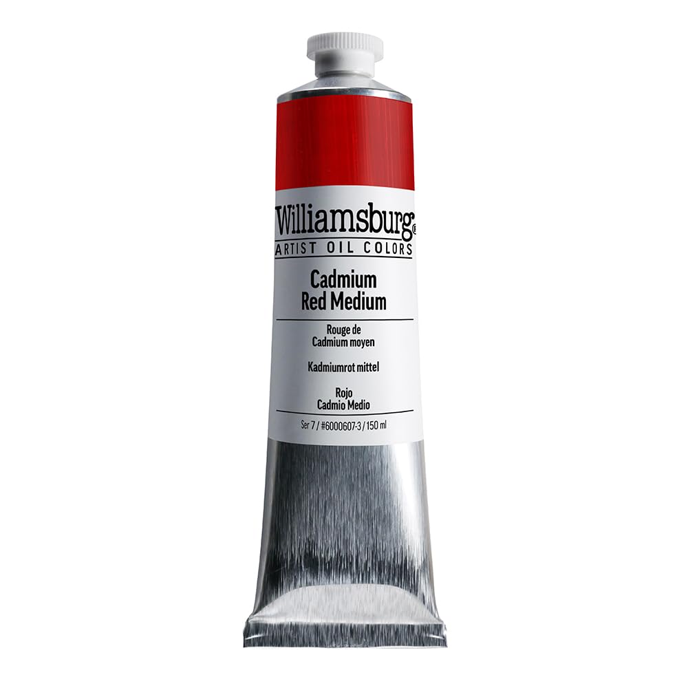 Premium GOLDEN Williamsburg Artist Oil Paint - Cadmium Red Medium (150ml Tube) | Professional Grade, Opaque Oil Color for Canvas Painting & Fine Art