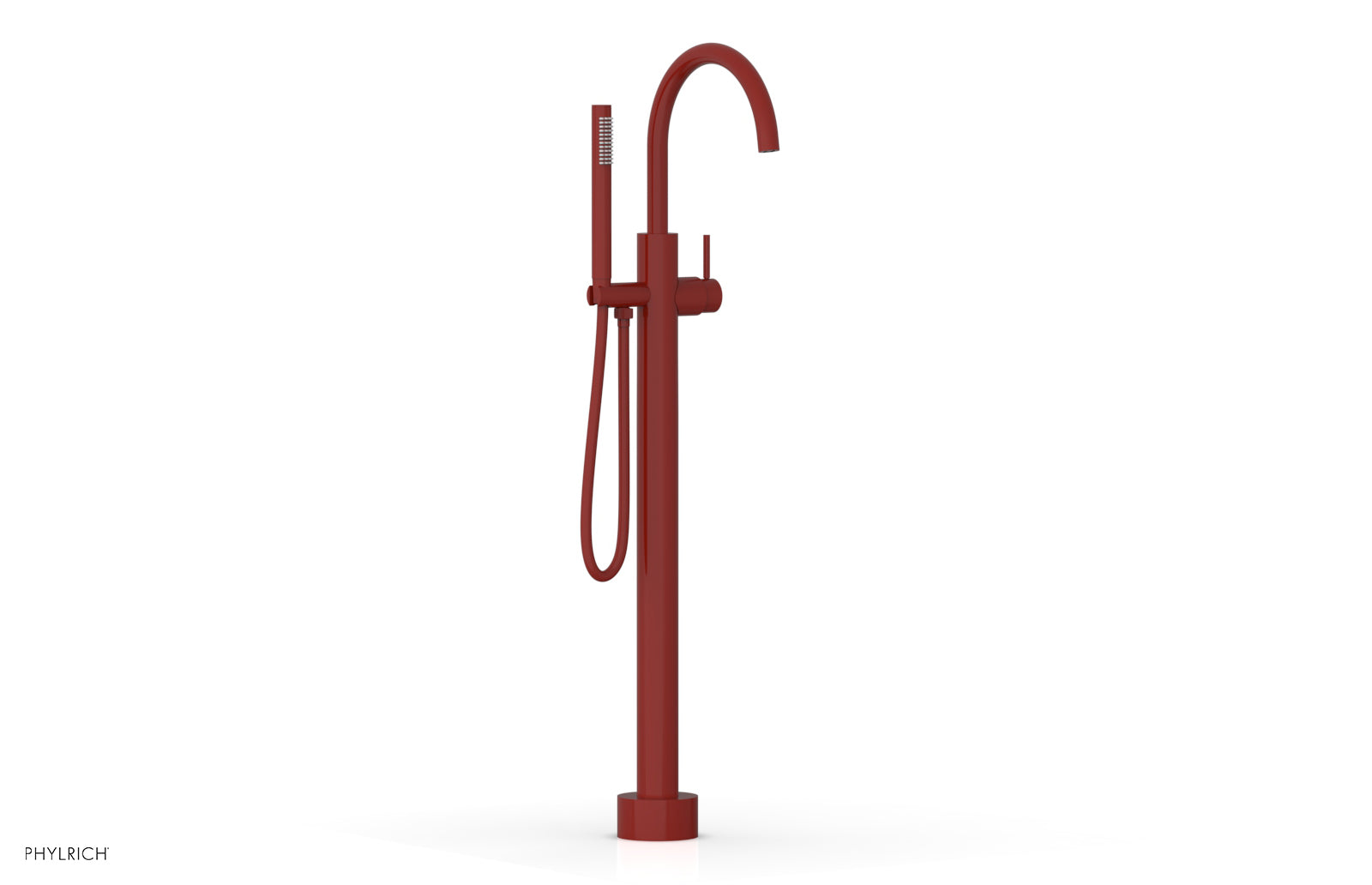 BASIC II Tall Floor Mount Tub Filler with Lever Handle & Hand Shower - 230 45 01 - Perfect for Modern Bathrooms & Spa-Like Showers