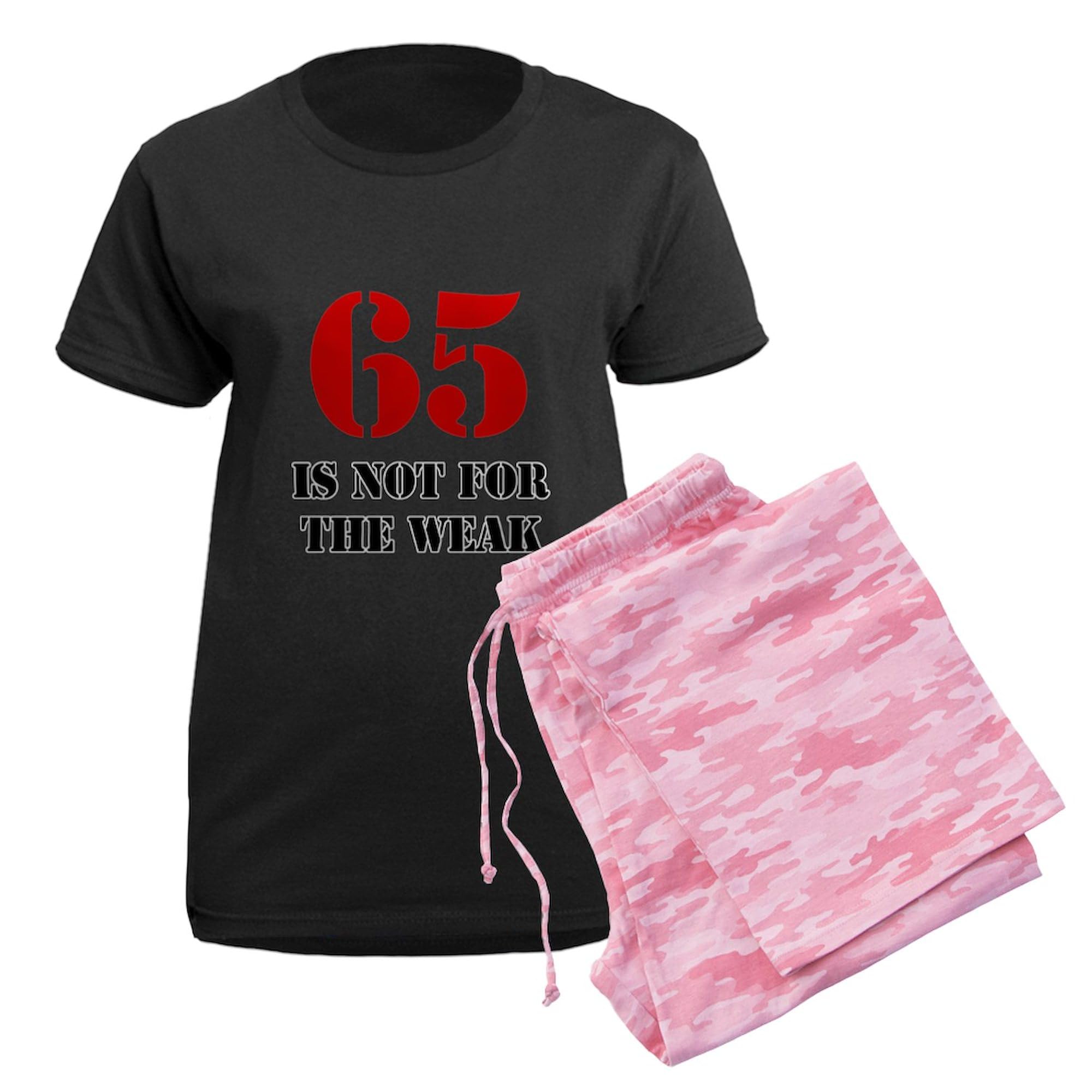 65th Birthday Gag Gift for Women - Funny Novelty Pajama Set | Dark Color Sleepwear PJs for Women | Perfect Retirement Party, Milestone Birthday & Sleepover Gift
