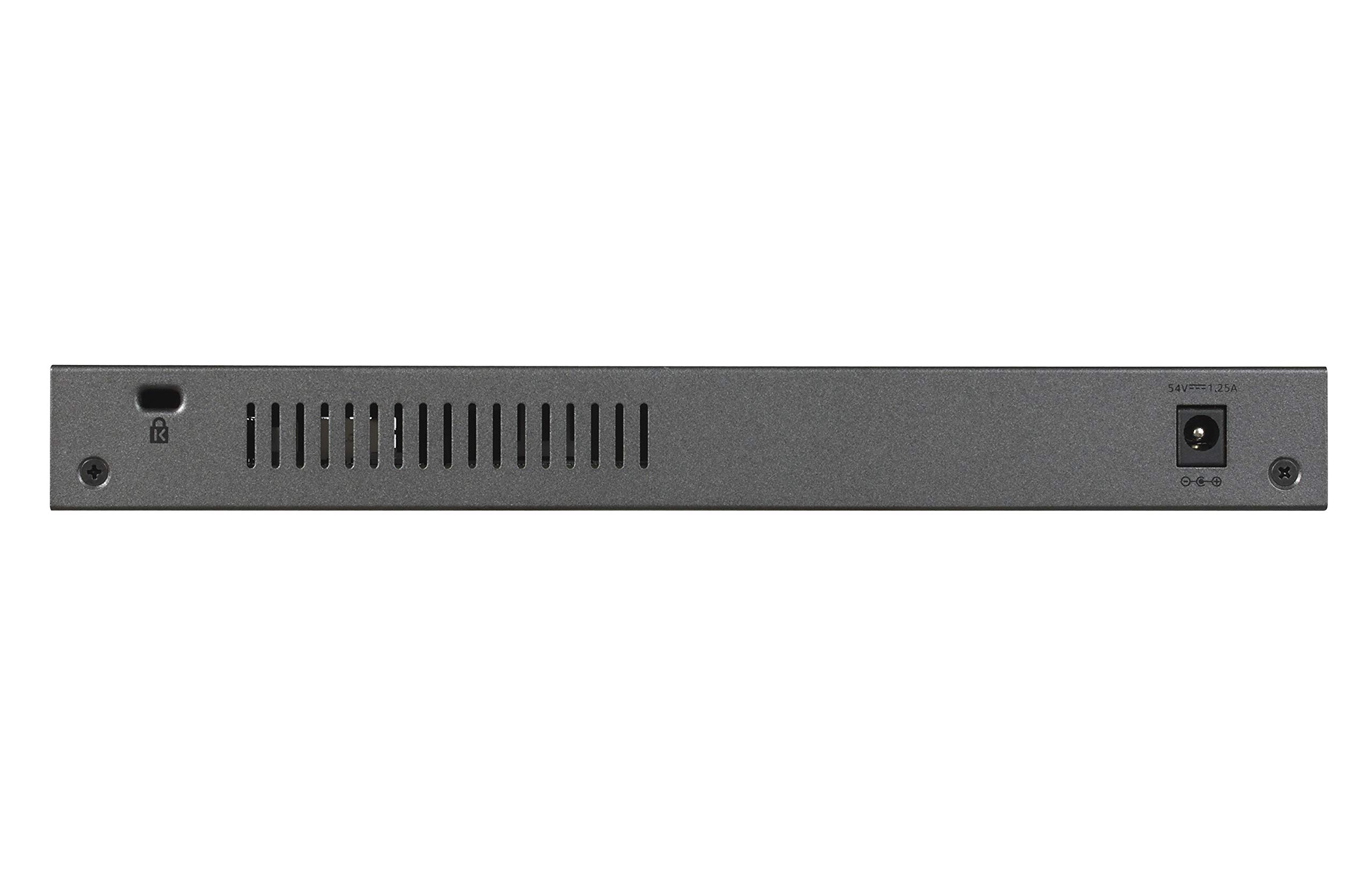 NETGEAR GS110TP 8-Port Gigabit PoE+ Switch with 2 SFP Ports & 46W Power Budget - Ideal for Small Business Networks & IP Camera Systems