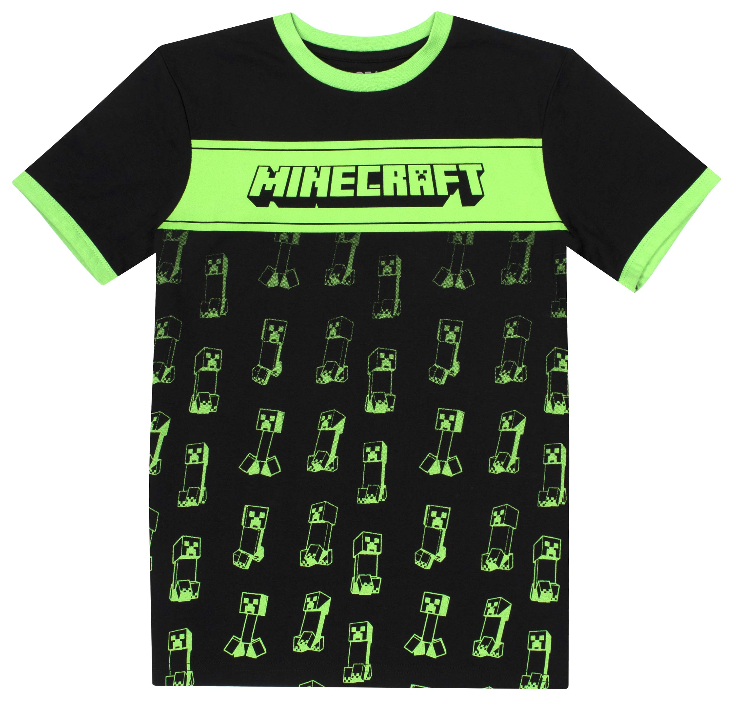 **Minecraft Creeper T-Shirt for Boys - Black & Green Gaming Tee - Cool Gamer Kids Clothes - Perfect Gift for Minecraft Fans - Ideal for Gaming, Parties & Everyday Wear**