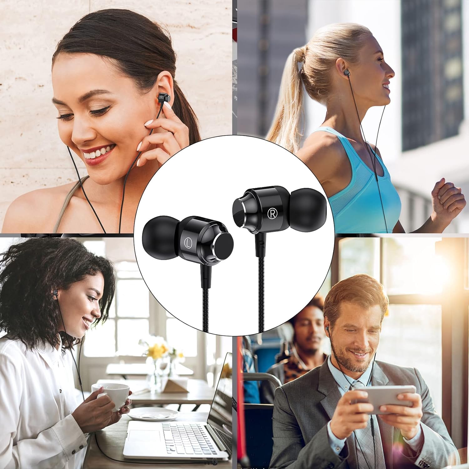 2 Pack Wired Headphones for iPhone with Built-in Mic & Volume Control - Compatible with iPhone 14/13/12/11 Pro Max/X/XS Max/XR/8/7 Plus - Perfect for Gaming, Workouts & Commuting