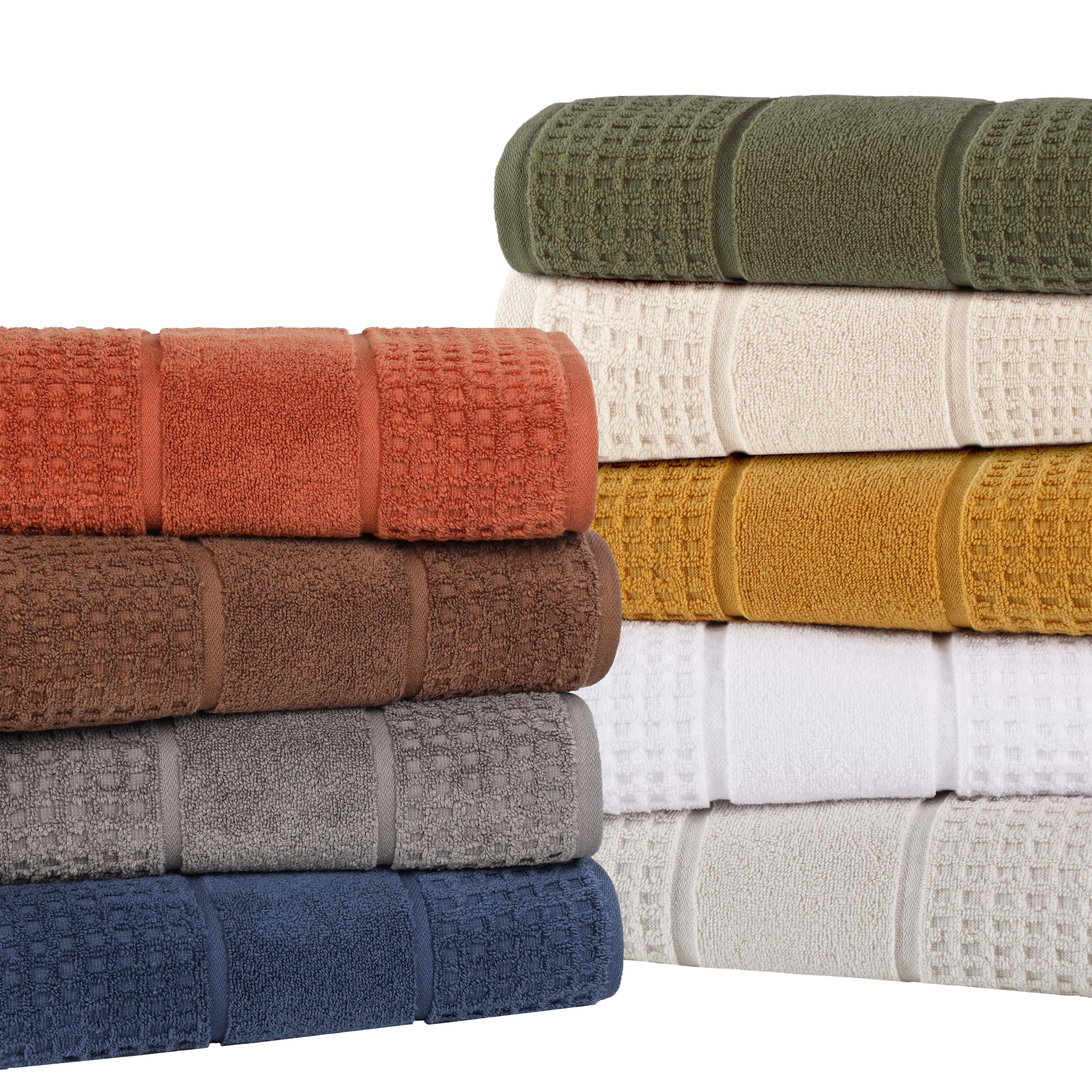 Premium Zero Twist Cotton Waffle Honeycomb Bath Towel Set of 2 - Ultra Soft & Highly Absorbent - Perfect for Spa, Bathroom & Luxury Home Use