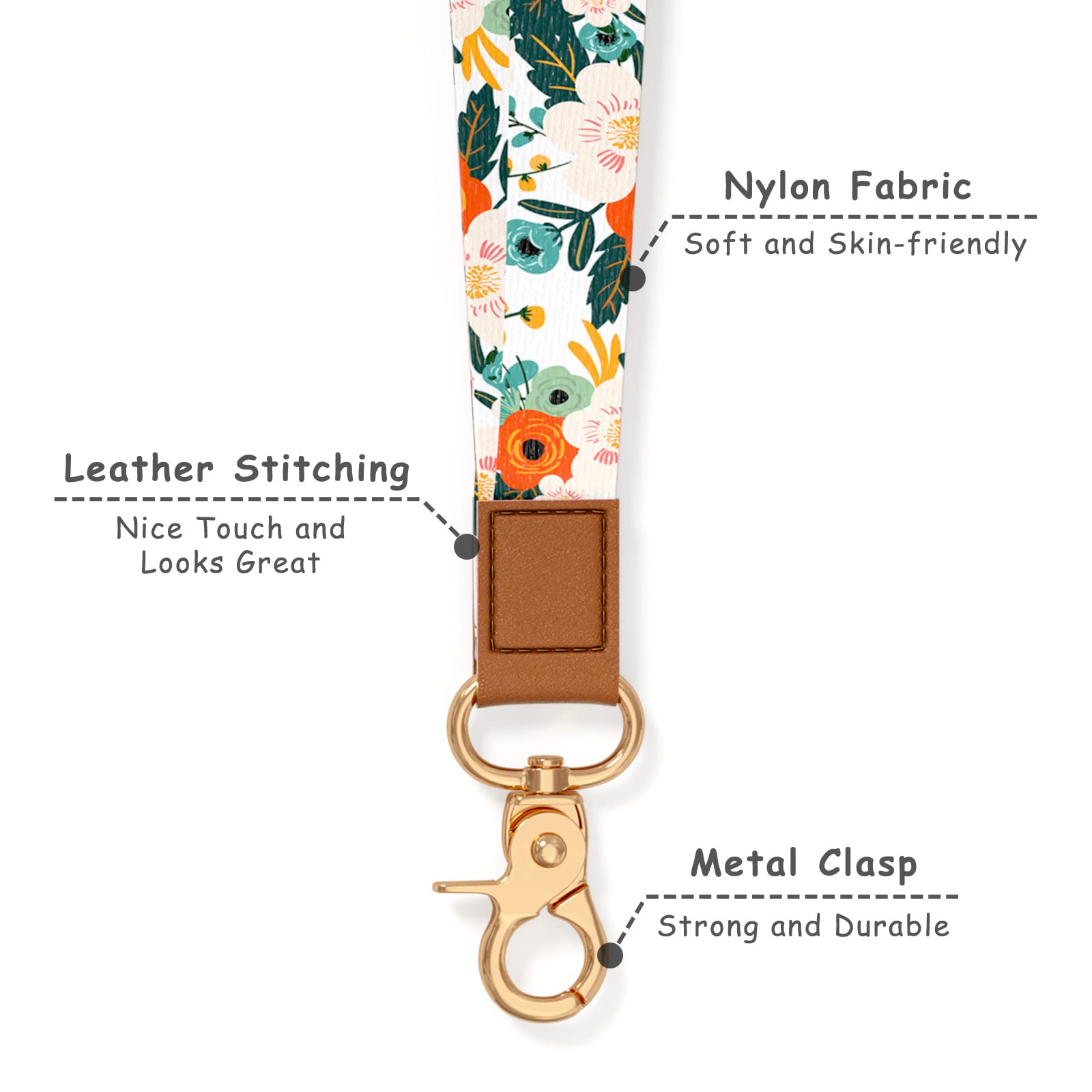 Durable Neck Lanyard Keychain with Long Strap - Adjustable Key Holder for Women & Men - Securely Carry Keys, ID Badges, Cards, Wallet & Phone - Perfect for Work, Travel, School & Outdoor Activities