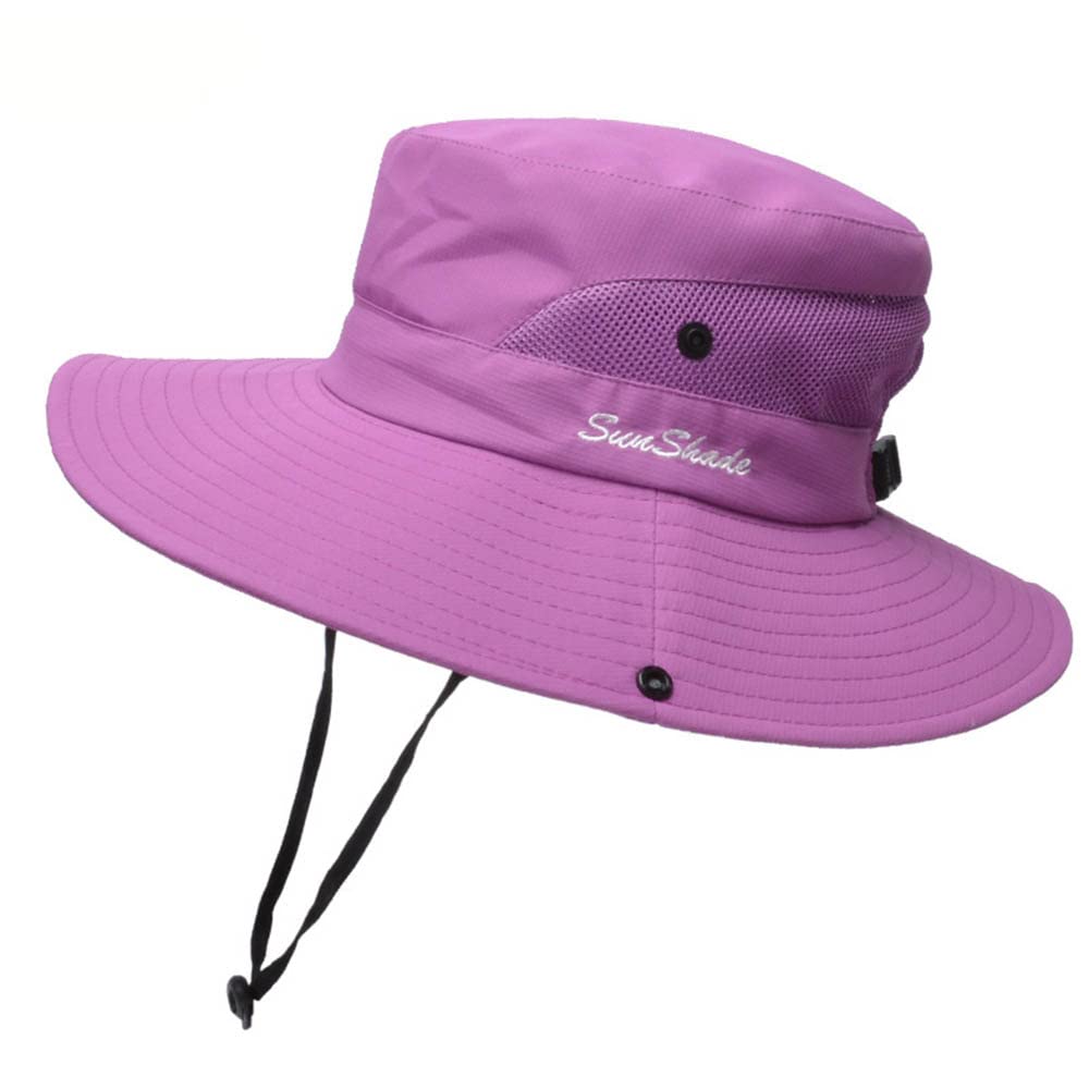 Weimostar Women's Wide Brim Sun Hat - Foldable UV Protection Summer Beach Hat with Ponytail Hole & Mesh Design for Fishing, Gardening, Travel and Outdoor Activities
