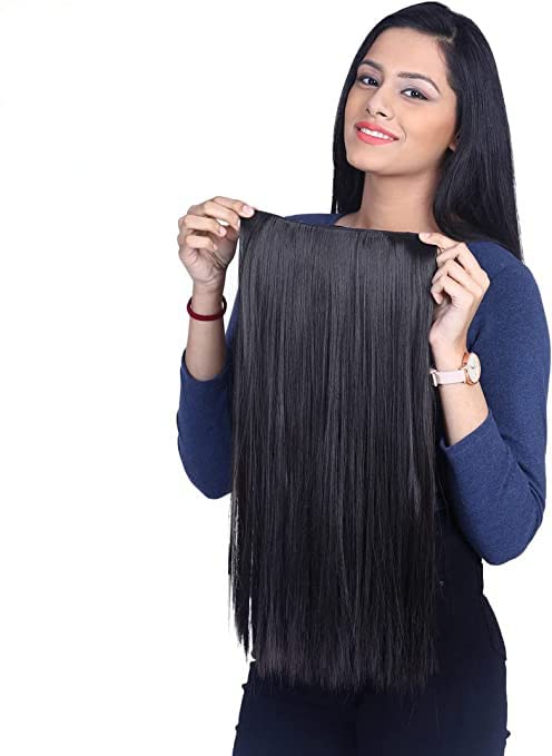 Premium 5 Clip-in Long Straight Brown Hair Extensions for Women (24-26 Inch) - Natural Looking Remy Human Hair for Daily Wear, Parties & Special Occasions