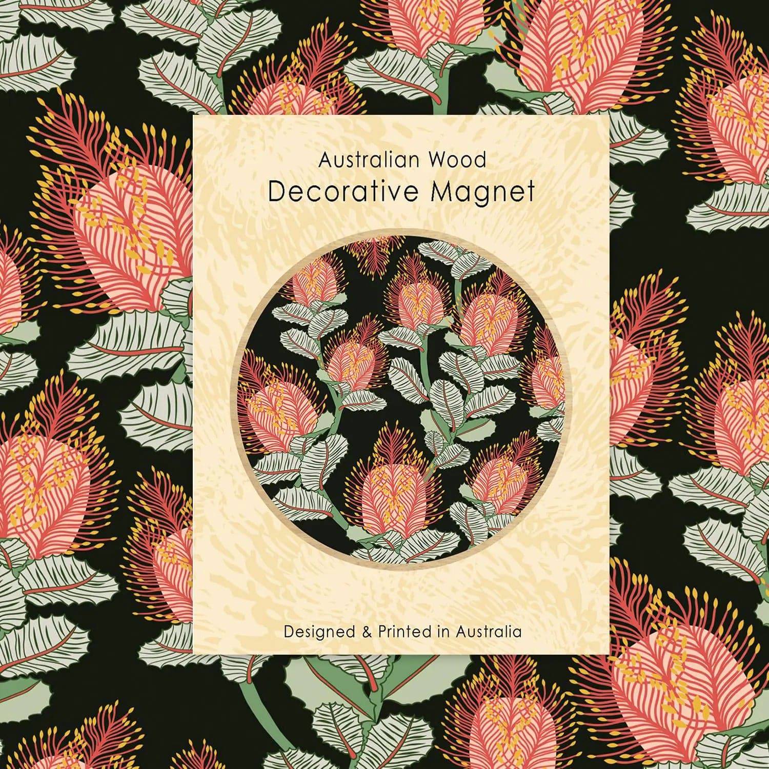 Coral Banksias Magnetic Gift Set with Greeting Card - Perfect for Birthday, Anniversary, and Thank You Gifts