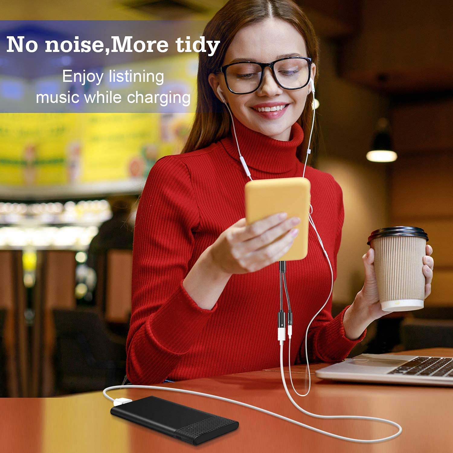 2-in-1 USB C to 3.5mm Headphone and Charger Adapter with PD 60W Fast Charging | USB C to AUX Audio Jack & Microphone Support | Compatible with Samsung Galaxy S25/S24/S23/S22+, Google Pixel 8/7 | Perfect for Music, Gaming & Charging On-The-Go