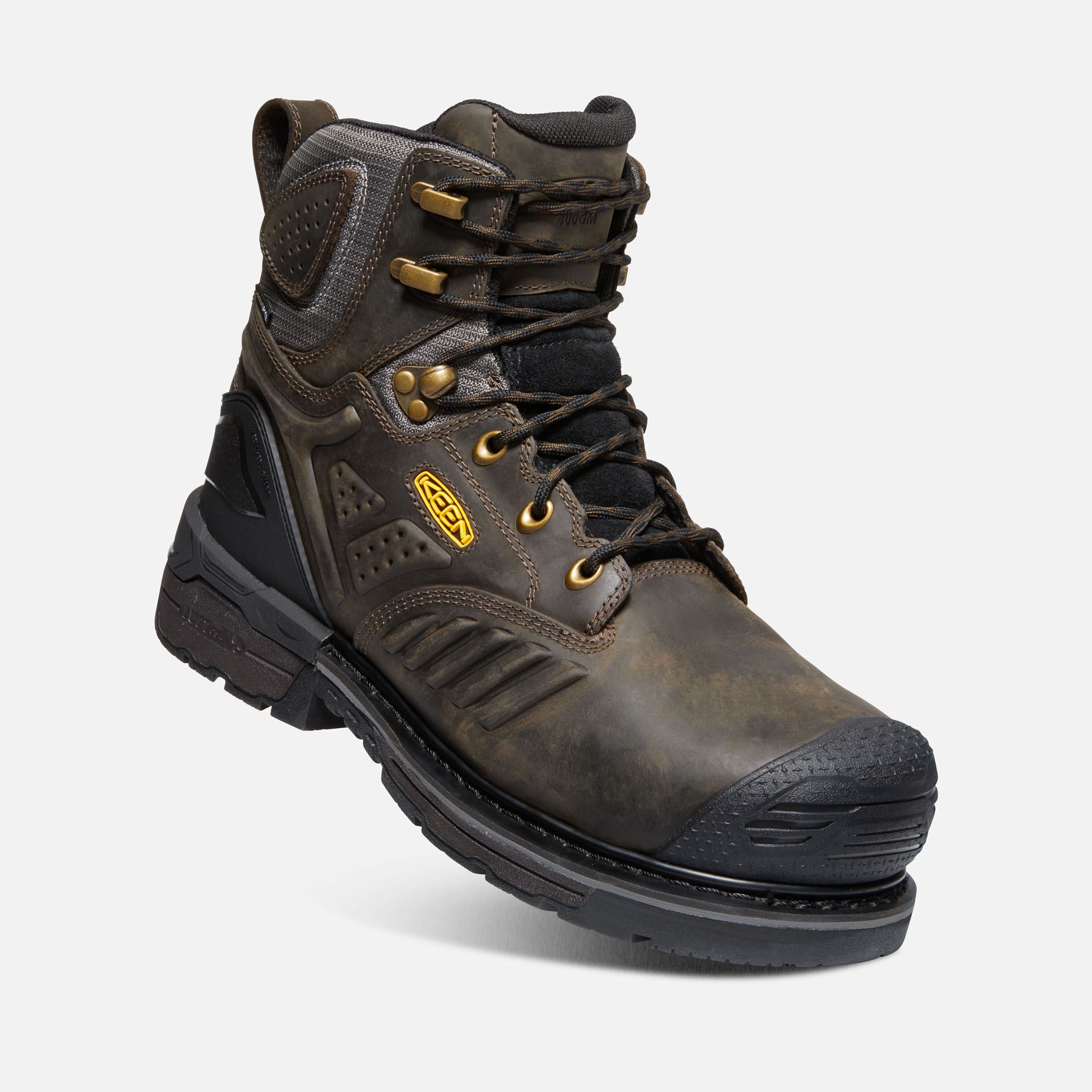 KEEN PHILADELPHIA 6 400G Waterproof Work Boots with Carbon Fiber Toe - Medium & Wide Width for Men - Slip Resistant Safety Shoes for Construction, Hiking & Outdoor Work (Final Sale)