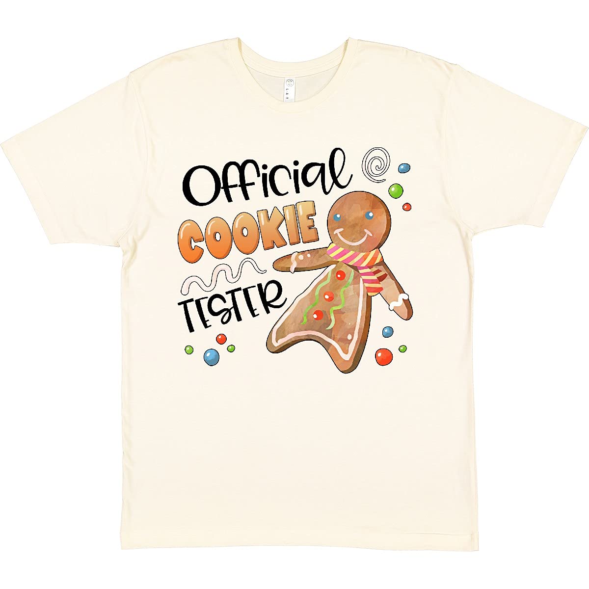 Inktastic Official Cookie Tester Cute Gingerbread Graphic T-Shirt - Fun Christmas Baking & Holiday Gift Idea for Cookie Lovers