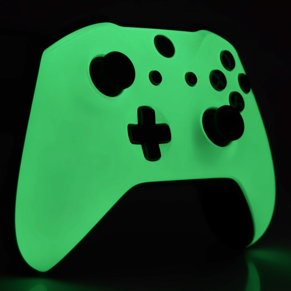 Glow in The Dark Front Housing Shell Faceplate for Microsoft Xbox One X & One S Controller (Model 1708) - Custom Replacement Cover with Enhanced Grip - Perfect for Gaming in Low Light & Nighttime Play
