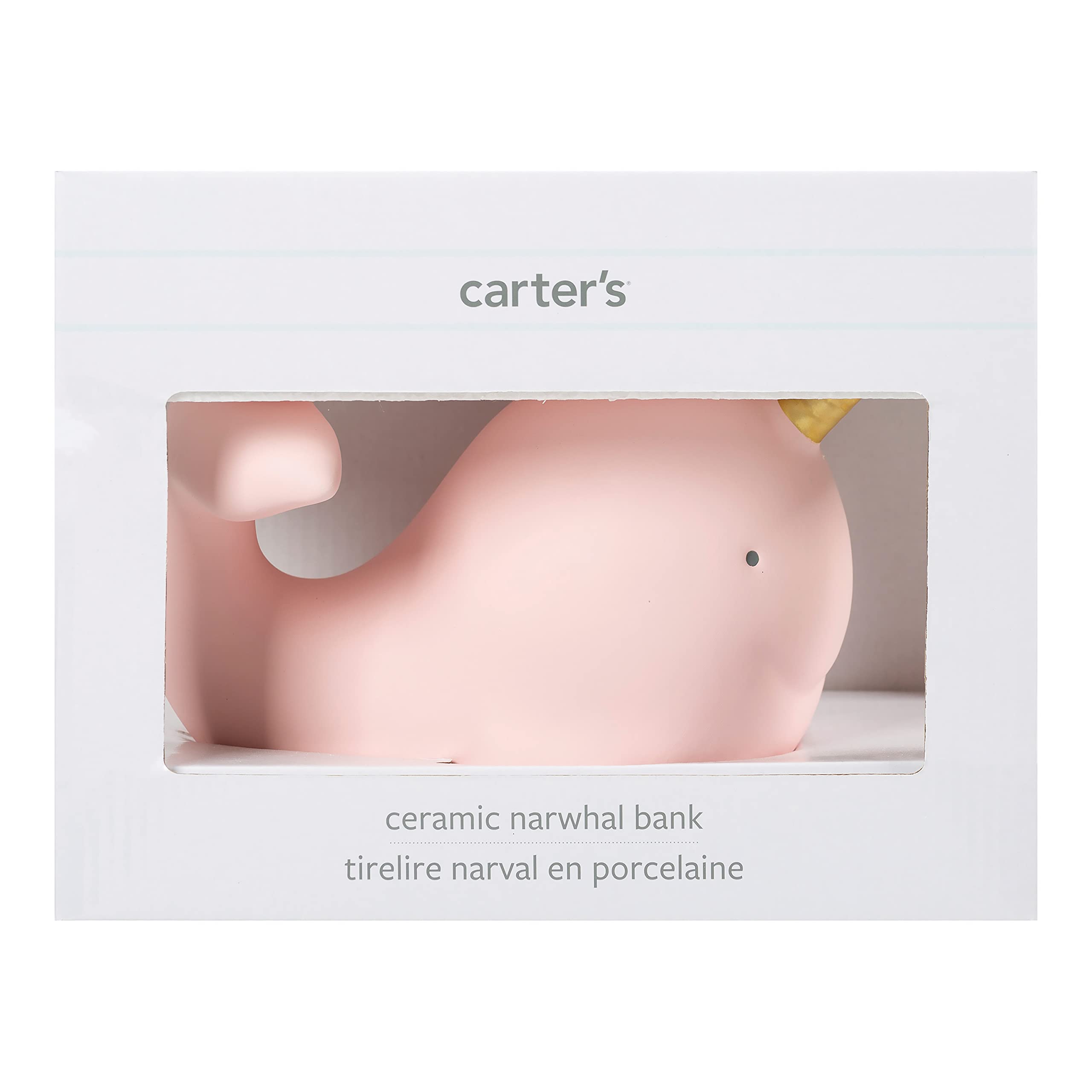 Carter's BB1-23288B Narwhal Ceramic Piggy Bank for Kids - 8