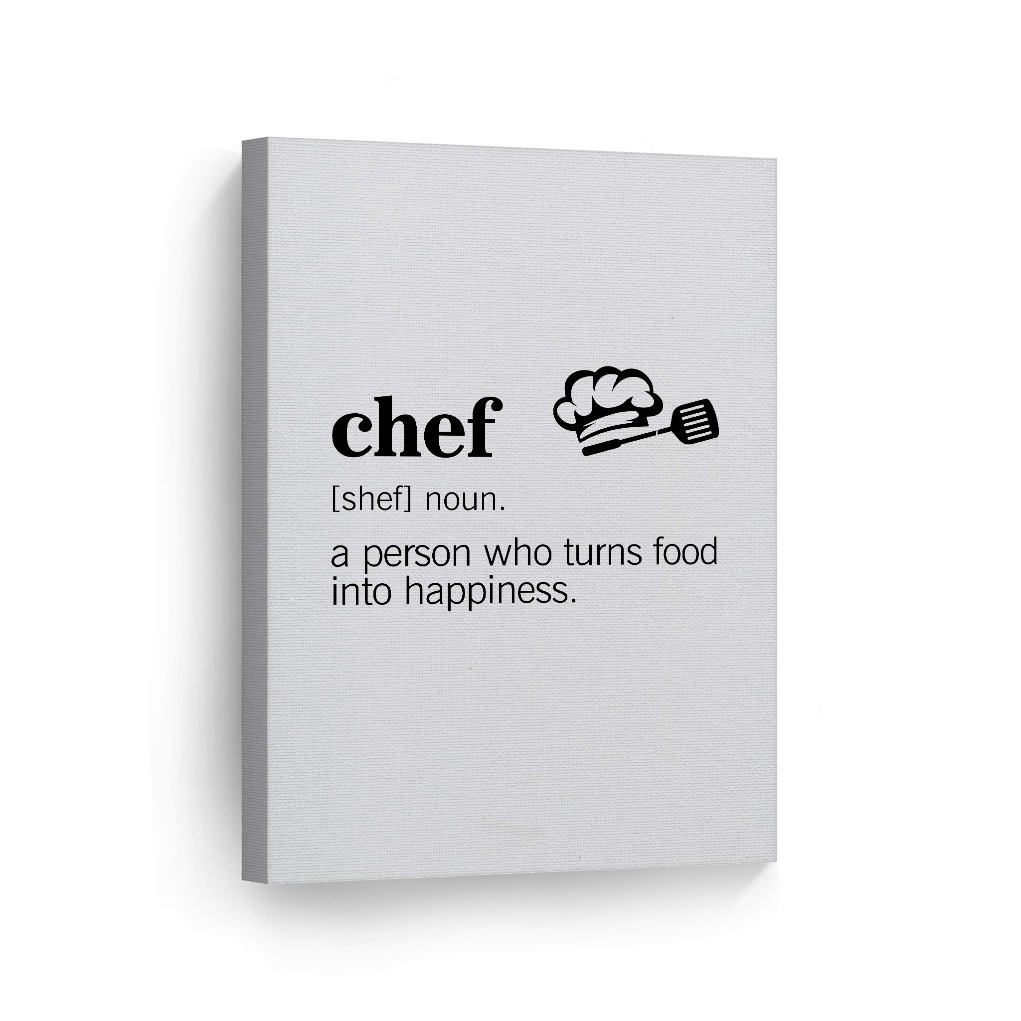 Funny Chef Definition Canvas Wall Art Print - 36x24 Inch Kitchen Decor for Restaurant, Cafe & Farmhouse Dining Room - Modern Housewarming Gift Ready to Hang | Perfect for Home Chefs & Food Lovers