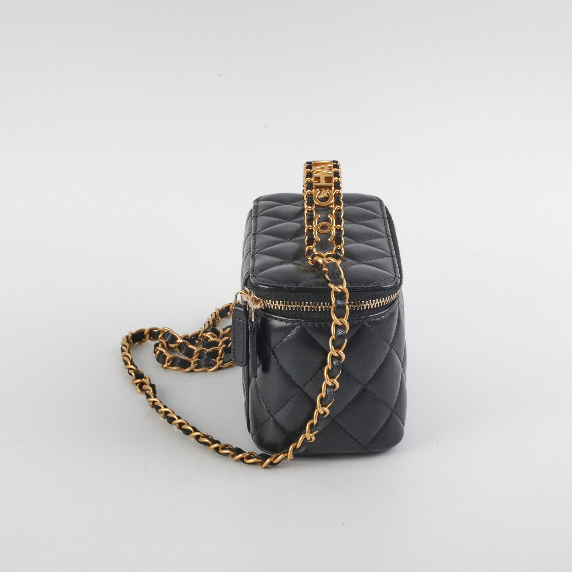 Chanel Seasonal Vanity Top Handle Black Bag - Luxury Designer Handbag for Women | Perfect for Evening Parties, Weddings & Special Occasions