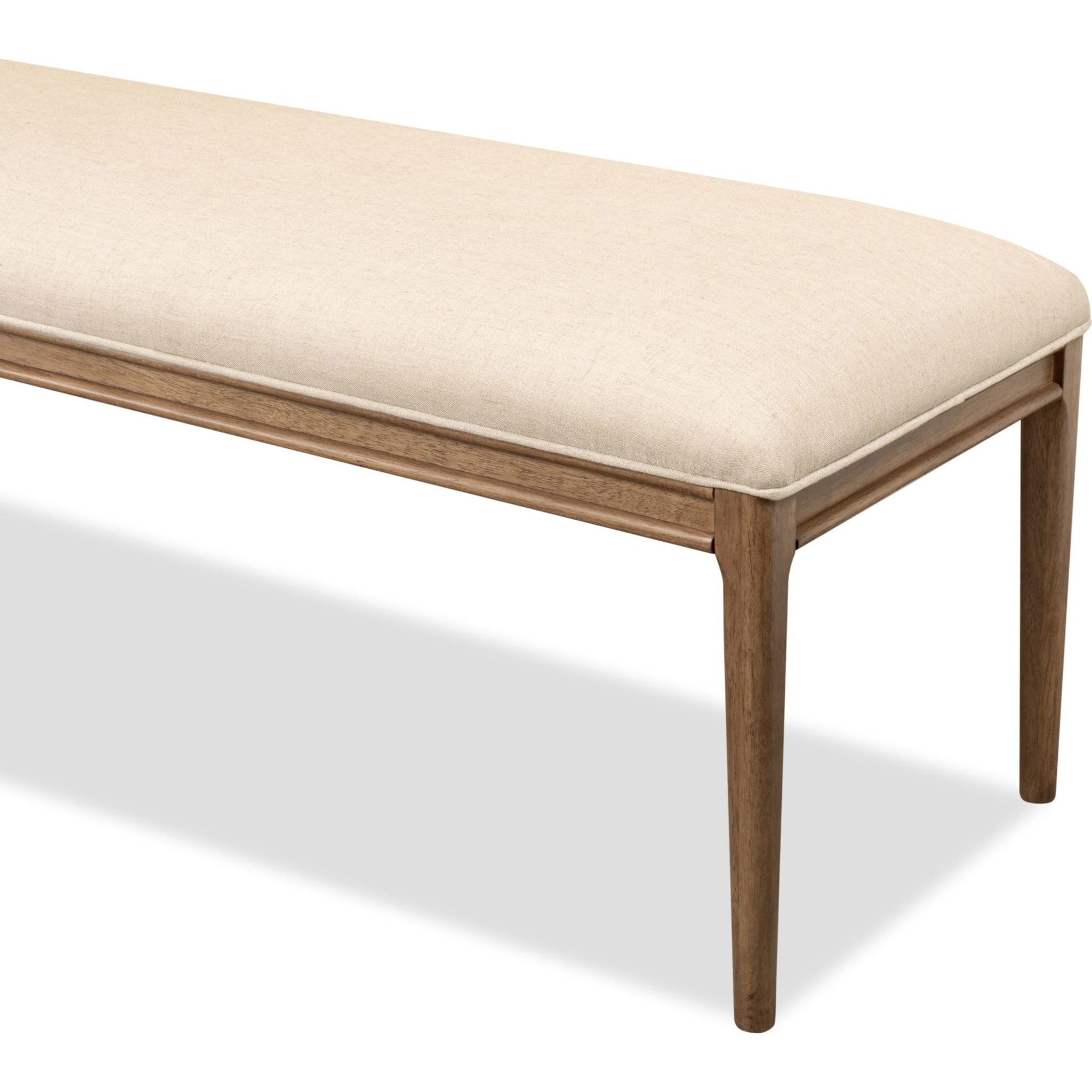 Carlisle Upholstered Bench with Tufted Cushion and Wooden Base - Perfect for Entryway Seating, Bedroom Decor, or Living Room Accent Furniture