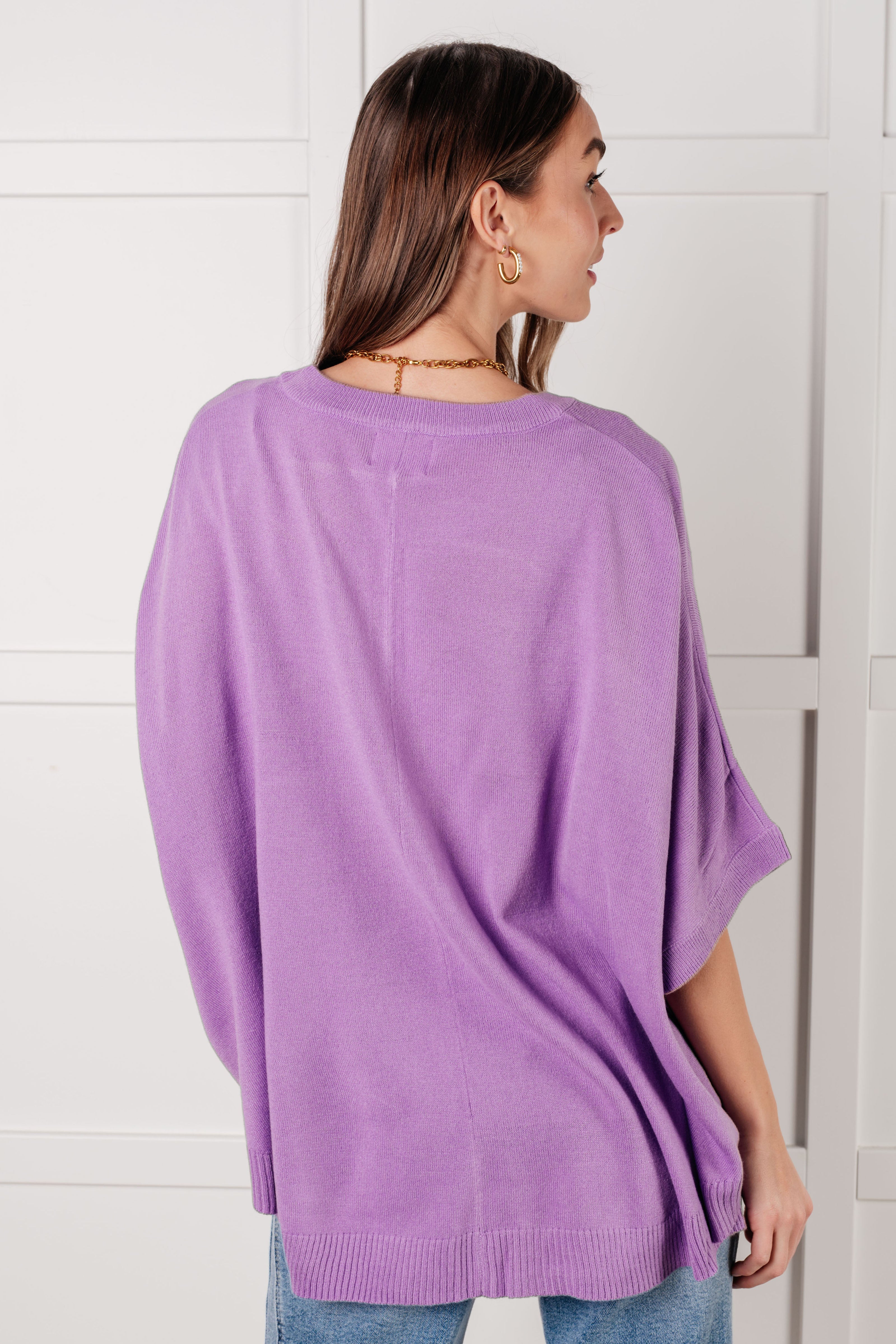 Lilac Whisper Dolman Sleeve Blouse - Women's Flowy Boho Chic Tunic Top for Casual Wear & Date Nights