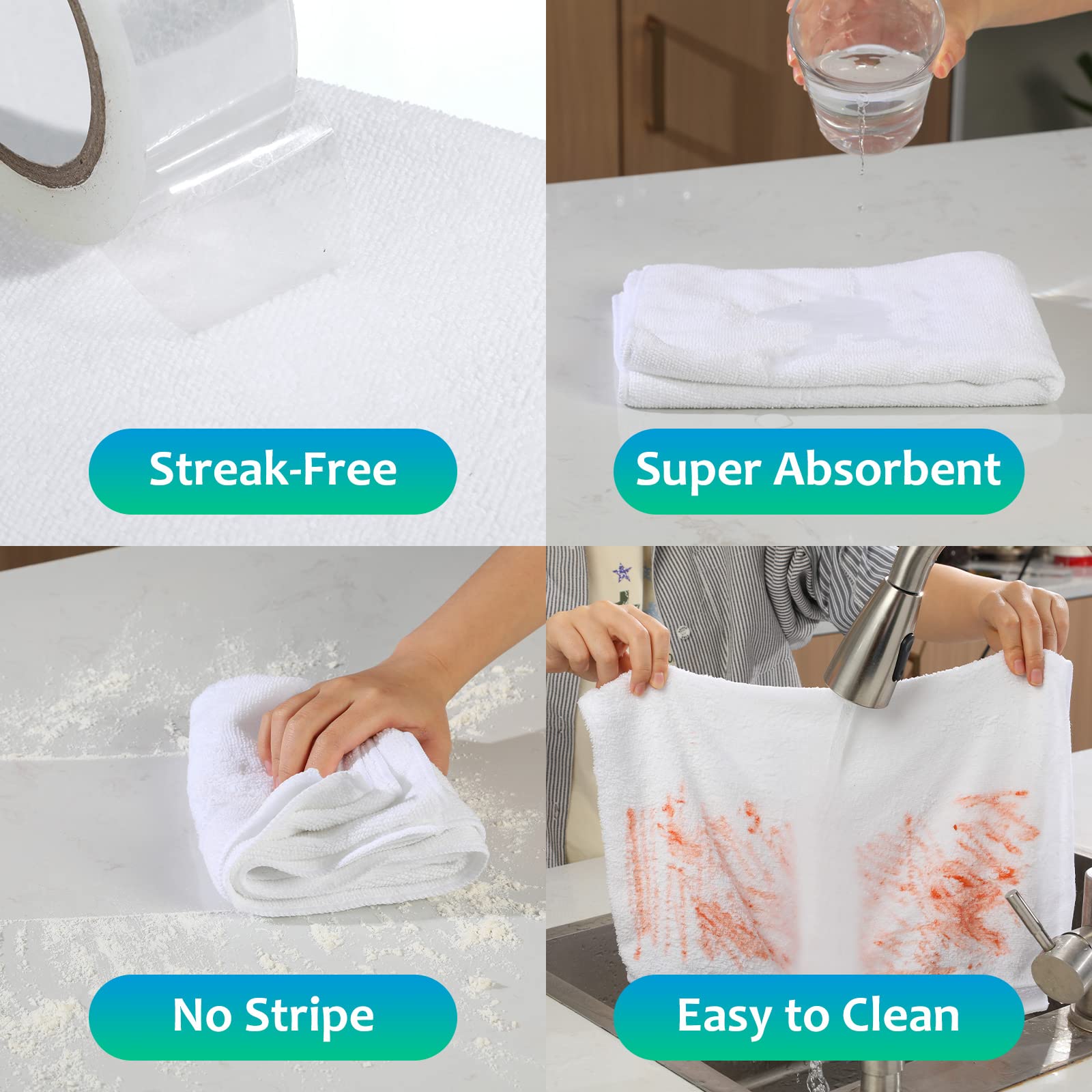 Newwiee 3 Pack Extra Large Microfiber Cleaning Cloths - 30