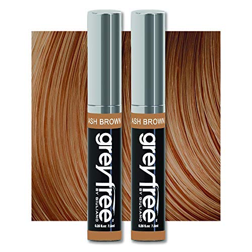 Greyfree Root Touch Up & Temporary Hair Color - Ash Brown (2 Pack) | Covers Gray Hair, Eyebrows, Mustache & Beard | Quick Fix for Roots & Facial Hair Between Salon Visits