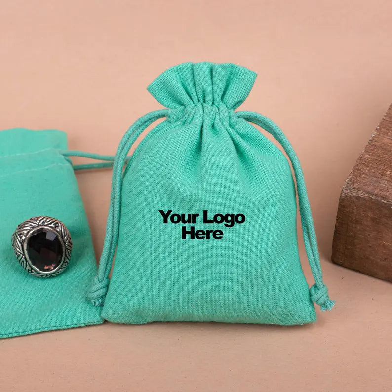 Handmade Turquoise Plain Pouches - Minimalist & Durable for Jewelry, Gifts & Travel Accessories | Perfect for Organizing Small Items, Party Favors & DIY Crafts
